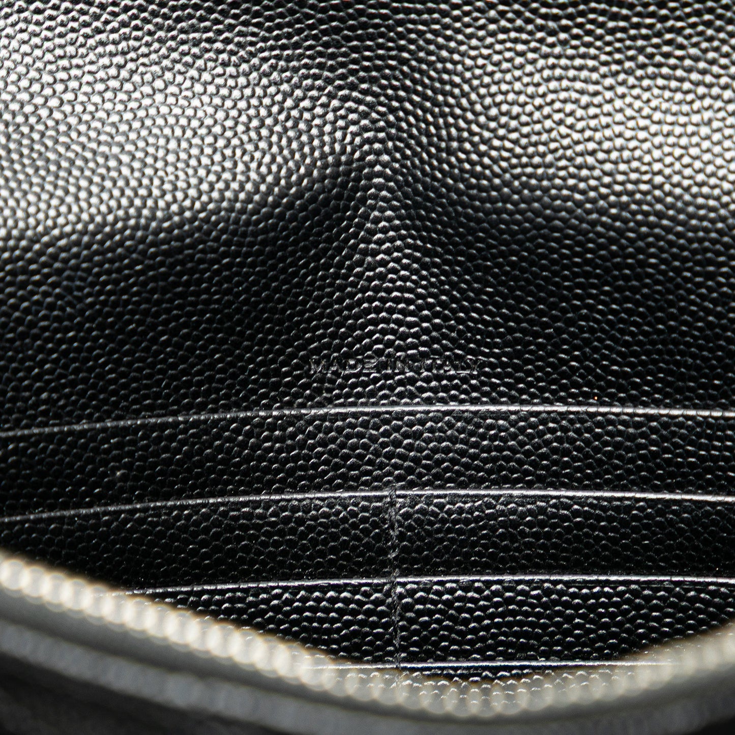 Saint Laurent Grain De Poudre Matelasse Chevron Monogram Chain Wallet