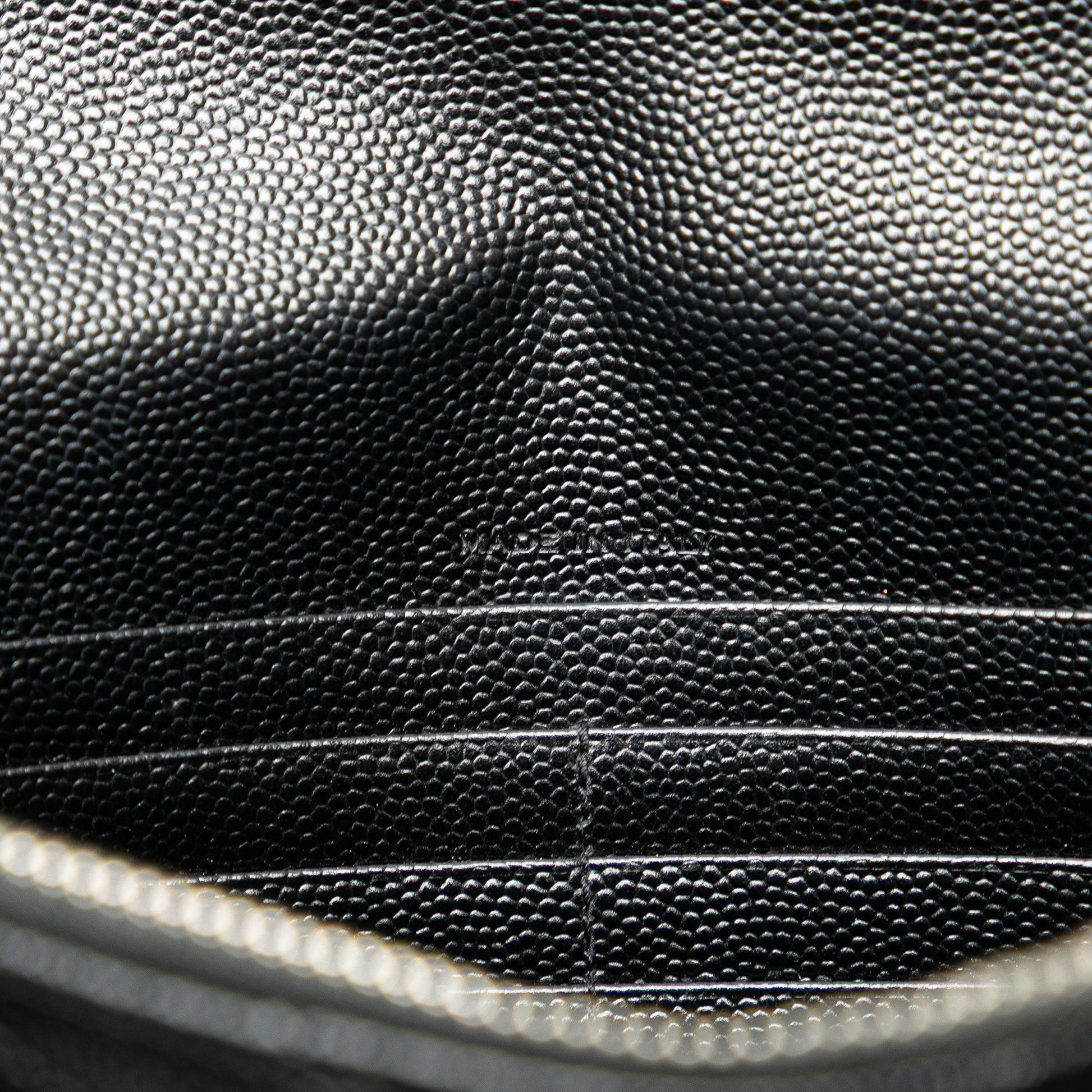 Saint Laurent Grain De Poudre Matelasse Chevron Monogram Chain Wallet