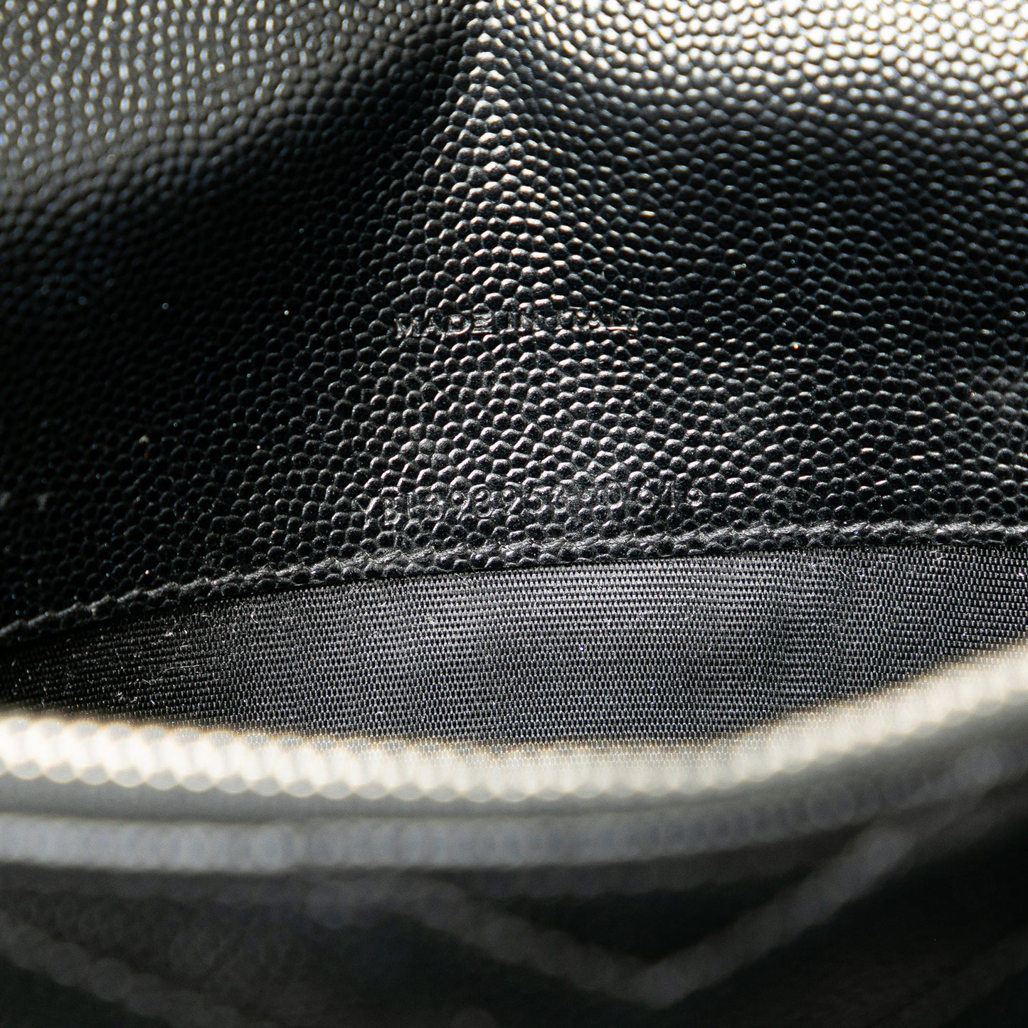 Saint Laurent Grain De Poudre Matelasse Chevron Monogram Chain Wallet