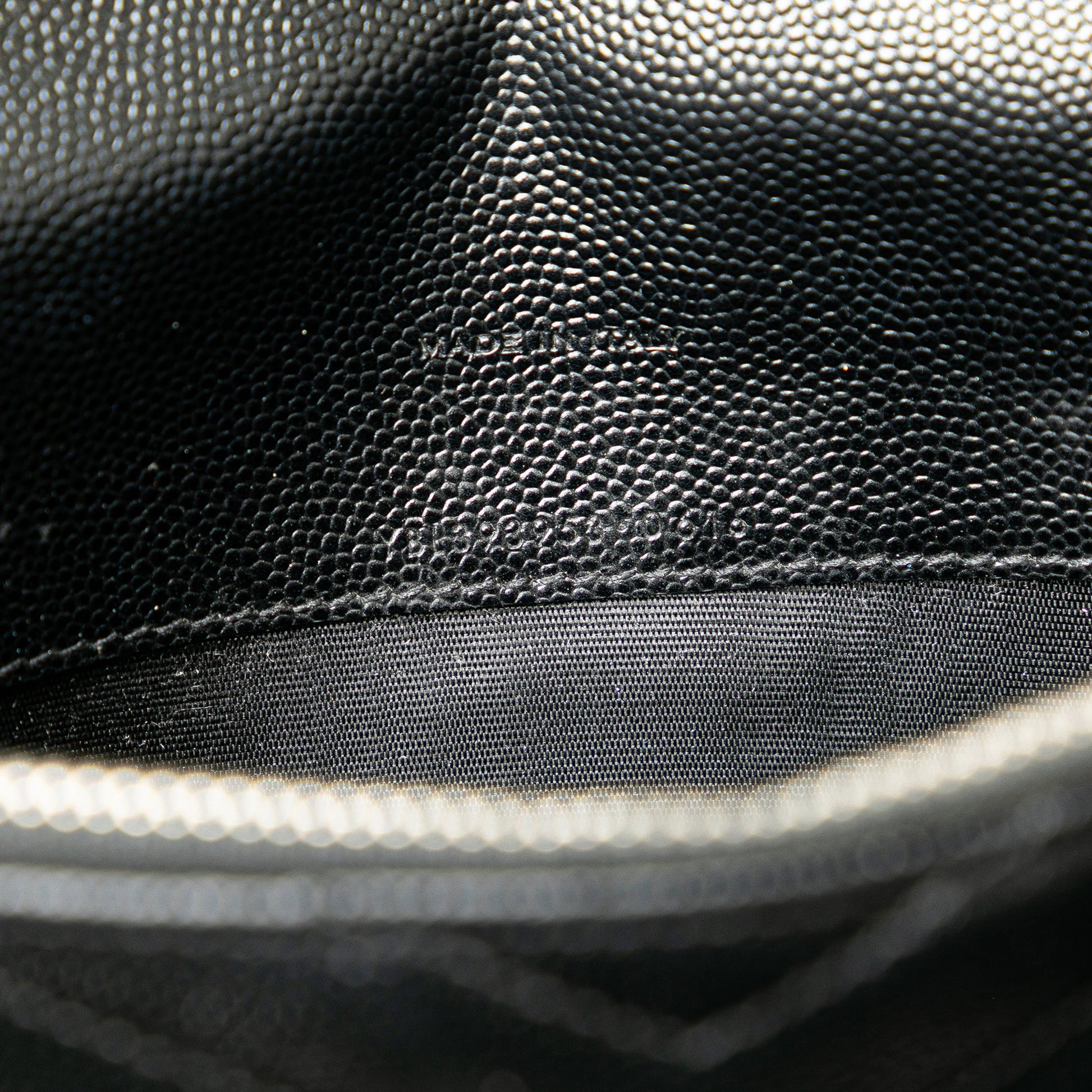 Saint Laurent Grain De Poudre Matelasse Chevron Monogram Chain Wallet