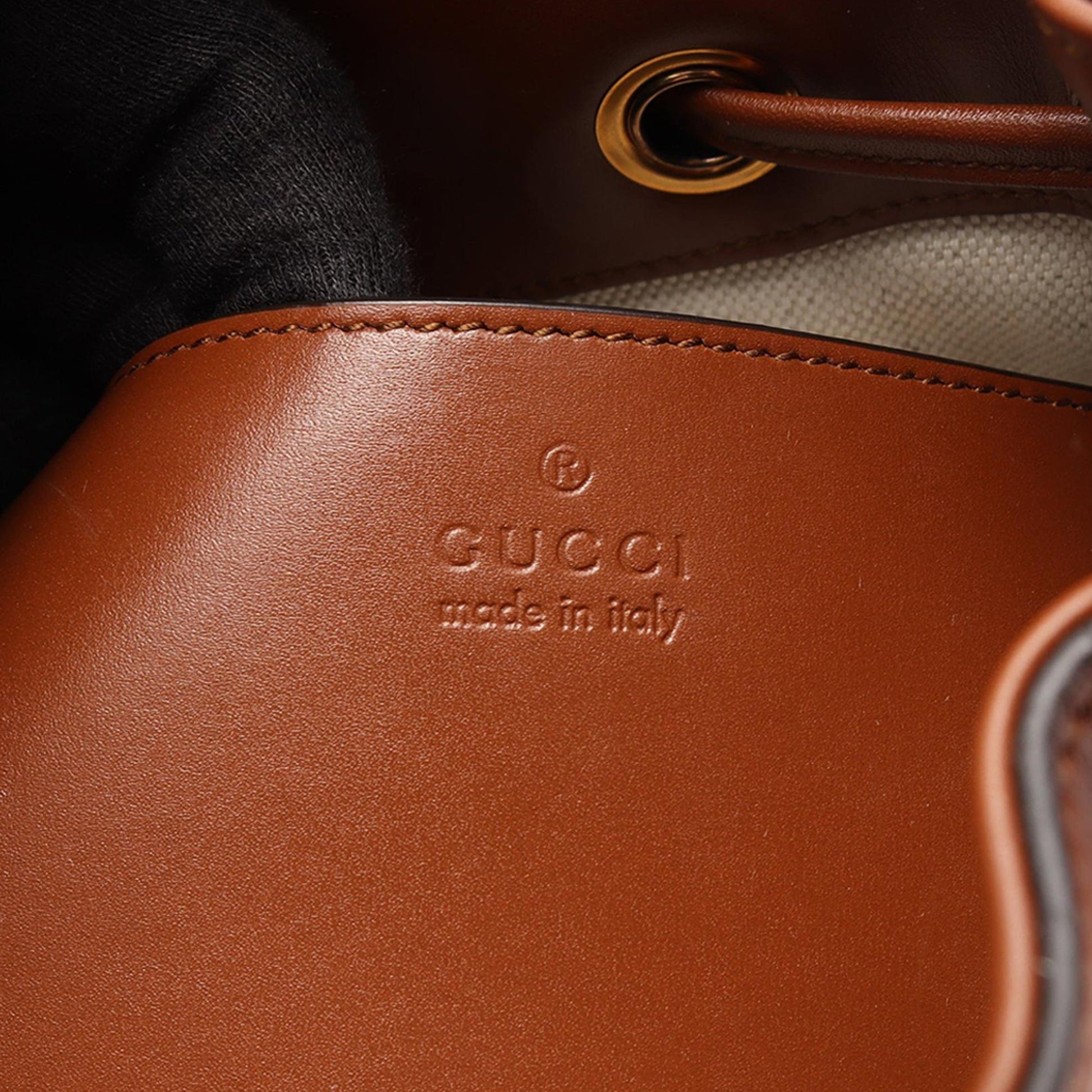 Gucci Calfskin Bamboo Drawstring Backpack