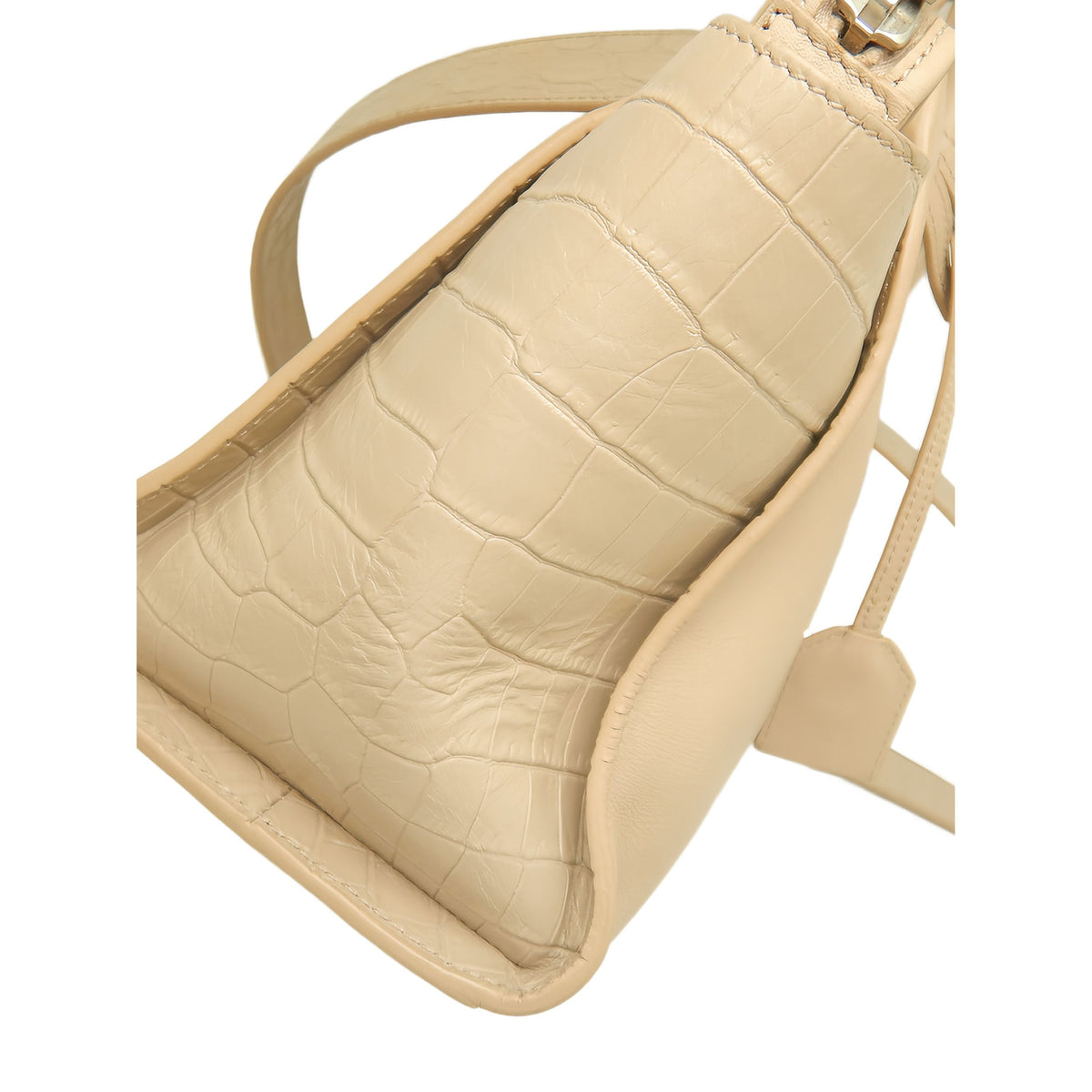 Saint Laurent Baby Leather Monogram Downtown Cabas Satchel — Beige