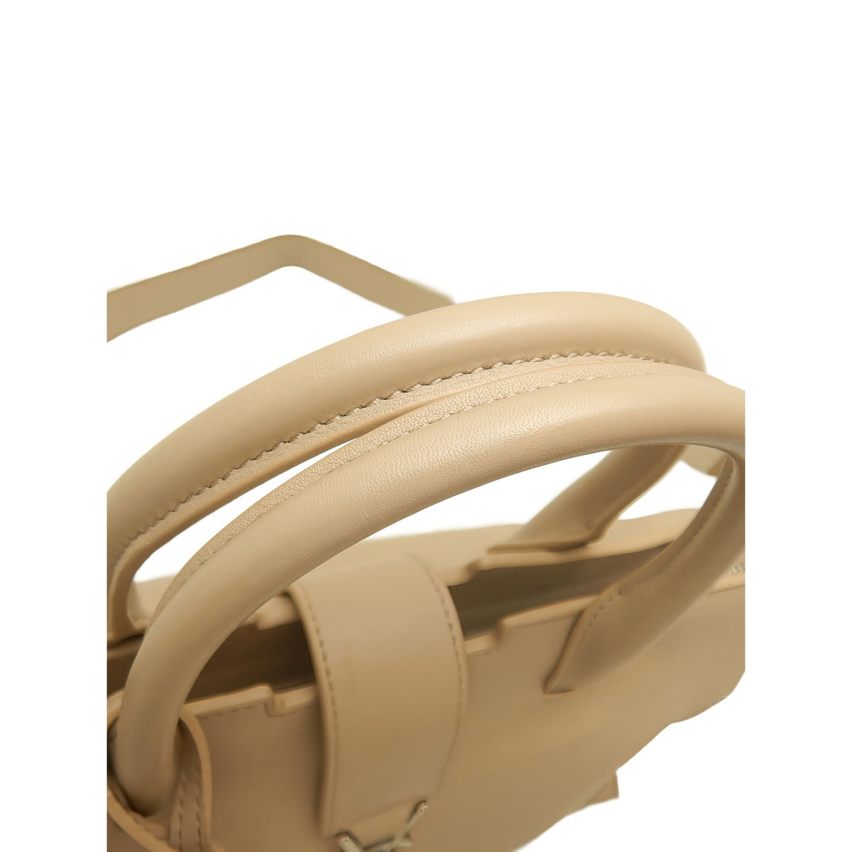 Saint Laurent Baby Leather Monogram Downtown Cabas Satchel — Beige