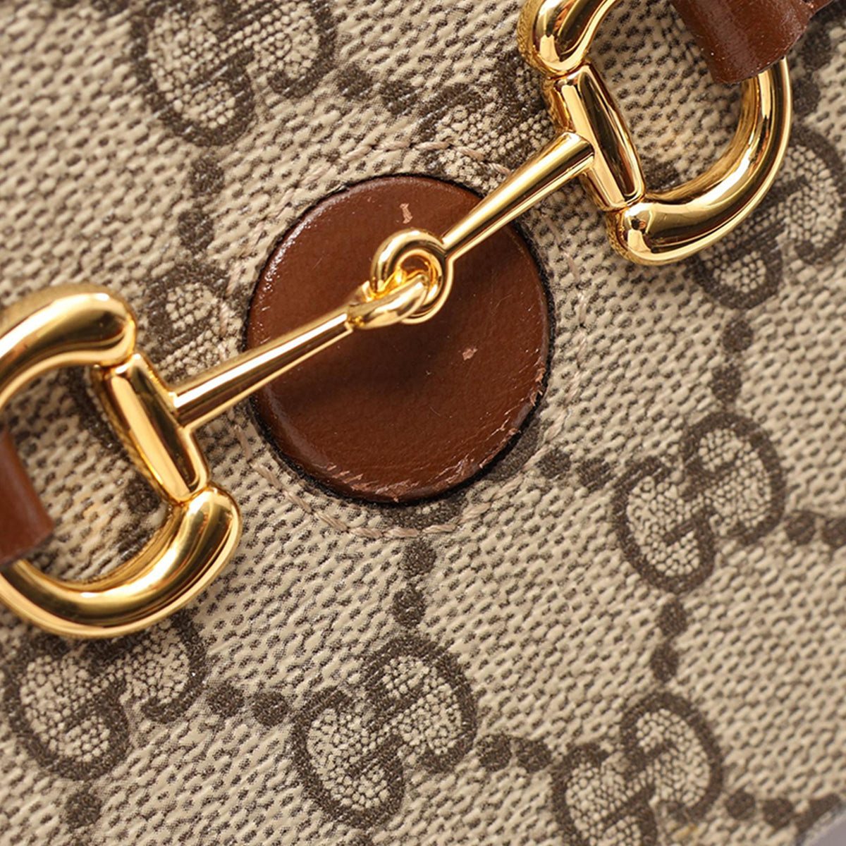 Gucci Mini GG Supreme Horsebit 1955 Crossbody — Beige