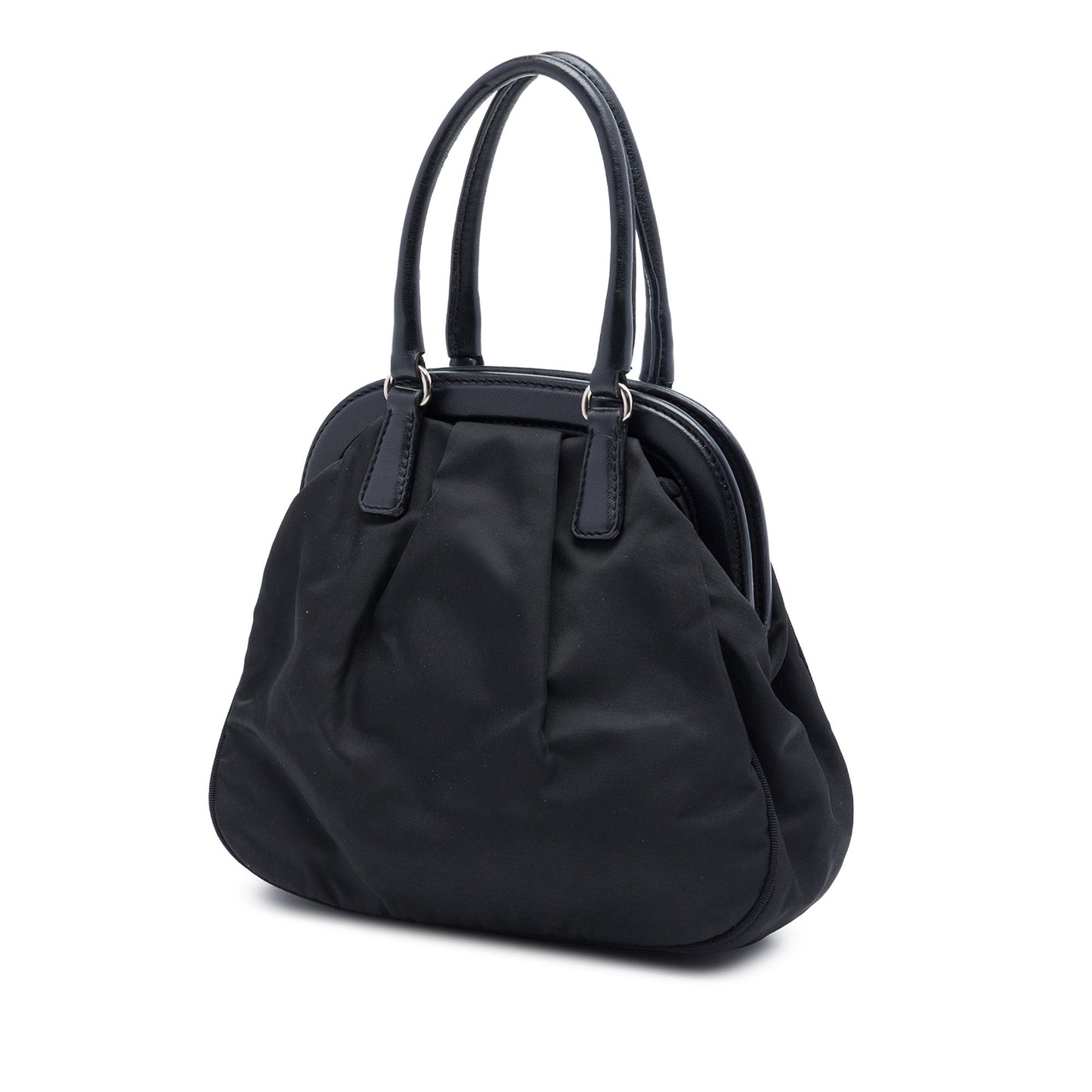 Prada Beaded Tessuto Evening Bear Frame Handbag