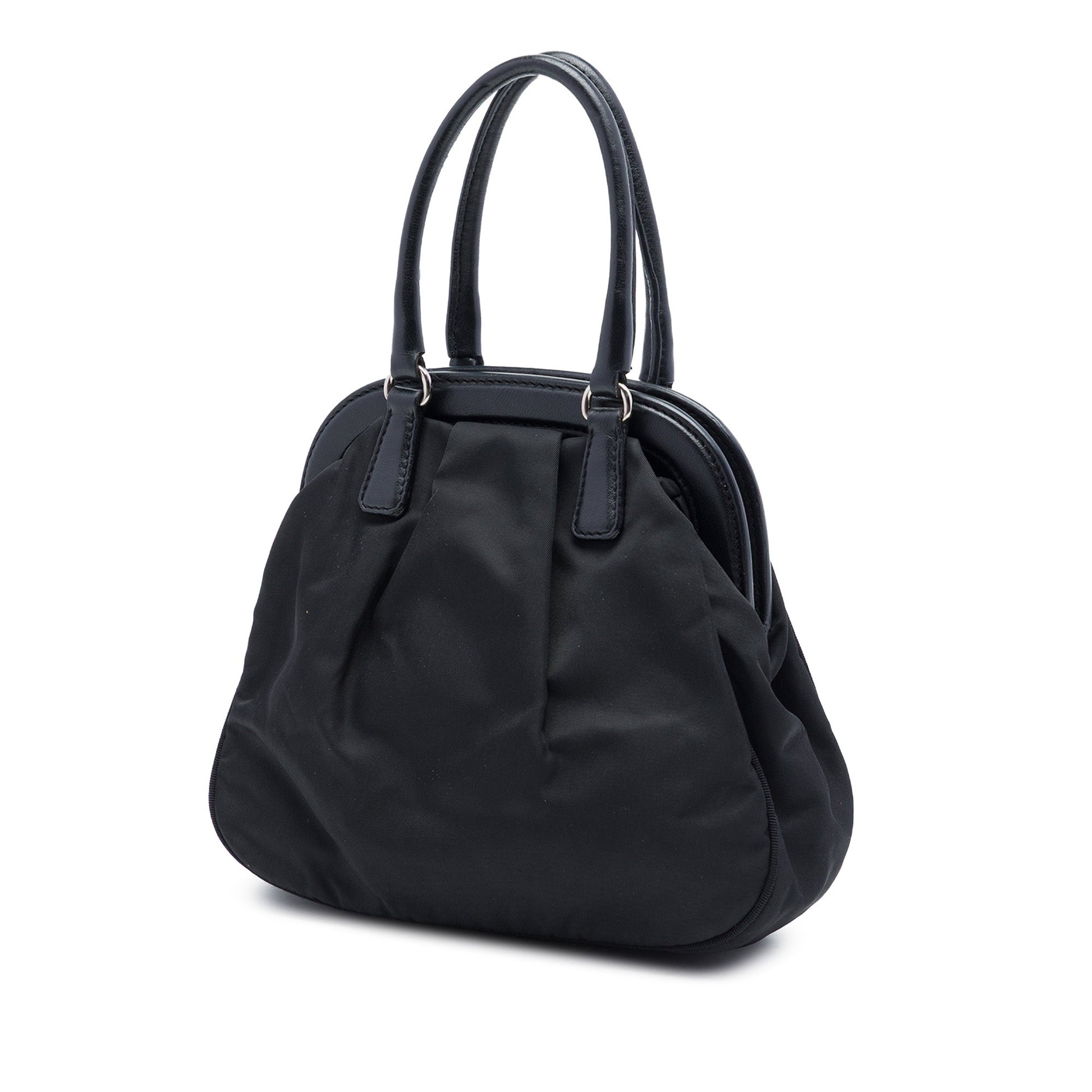 Prada Beaded Tessuto Evening Bear Frame Handbag