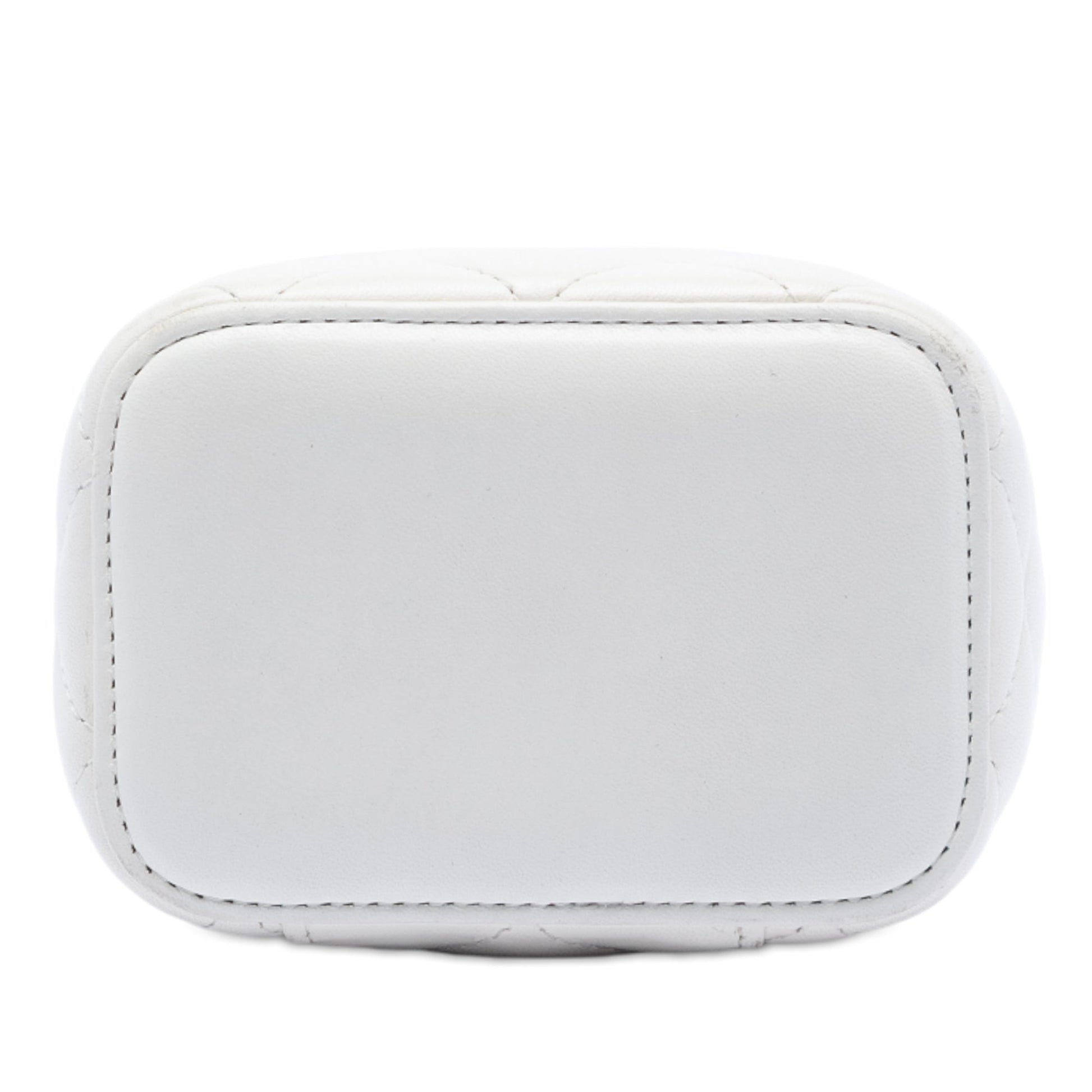 Chanel Mini Quilted Lambskin Pearl Crush Vanity Case With Chain