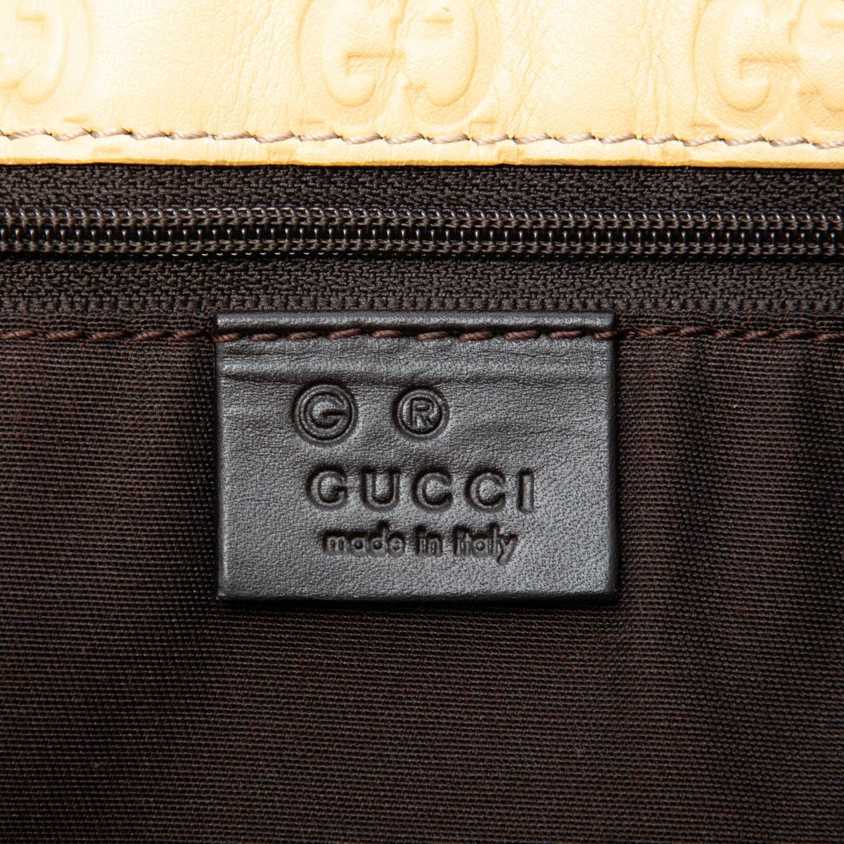 Gucci Medium Guccissima Trimmed Canvas Positano Tote