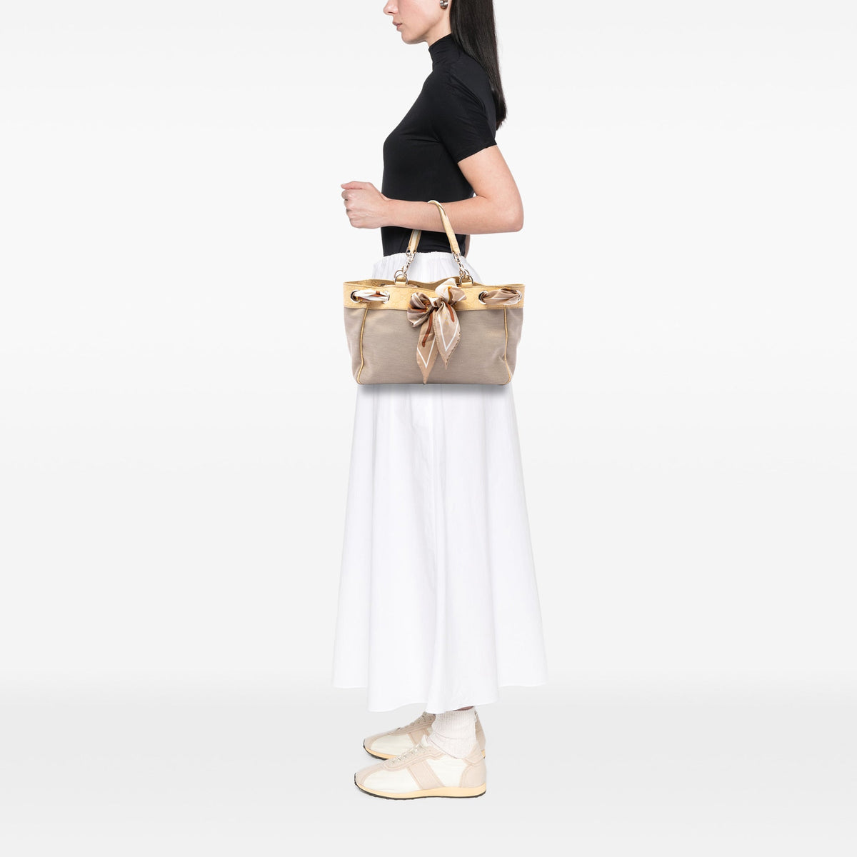 Gucci Medium Guccissima Trimmed Canvas Positano Tote