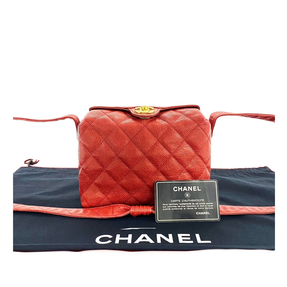 Chanel CC Quilted Caviar Crossbody