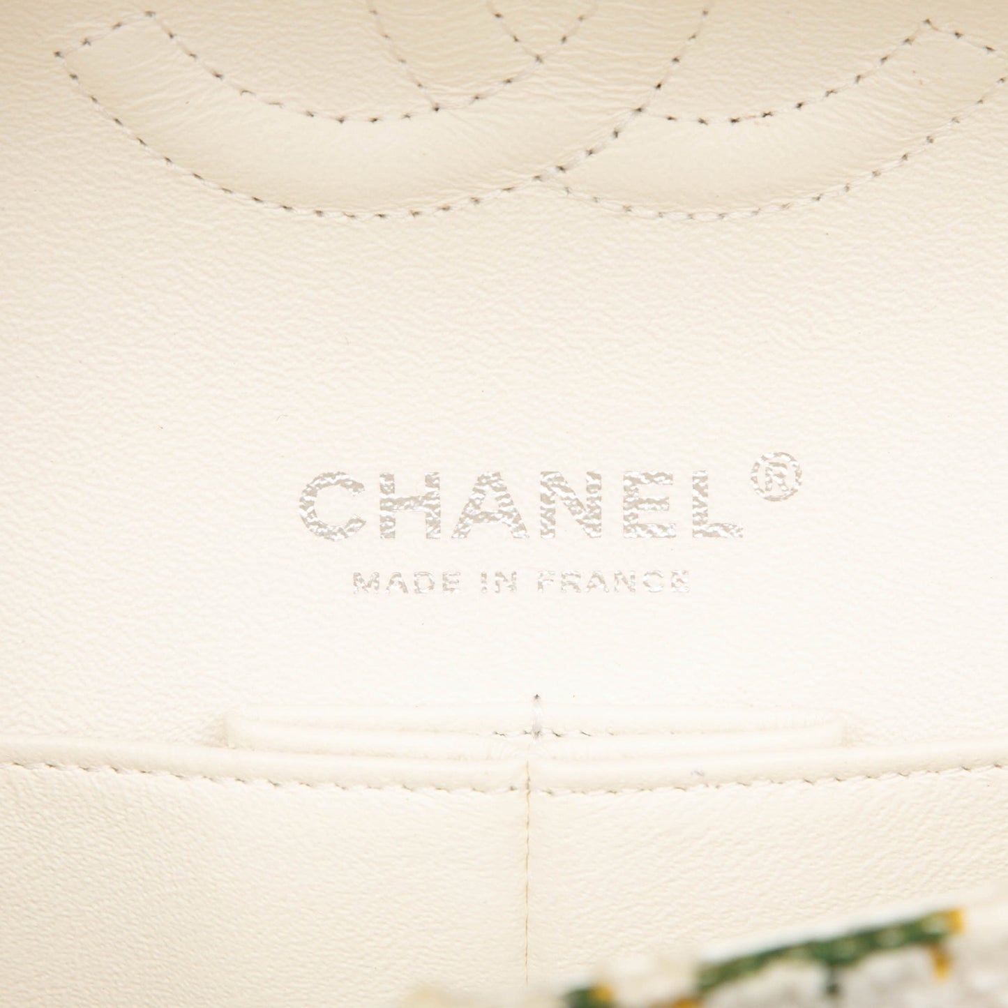 Chanel Medium Classic Chevron Tweed Floral Double Flap