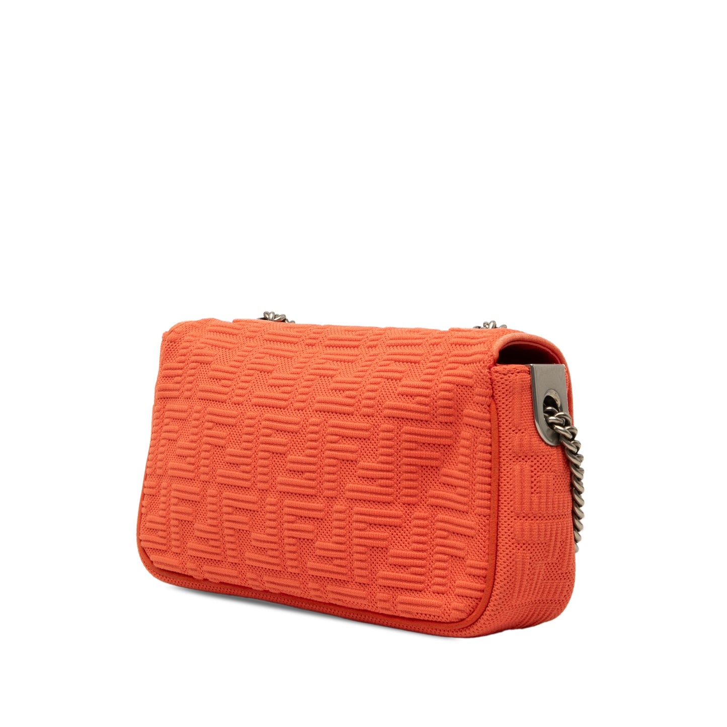 Fendi Zucca Embossed Technical Fabric Chain Midi Baguette