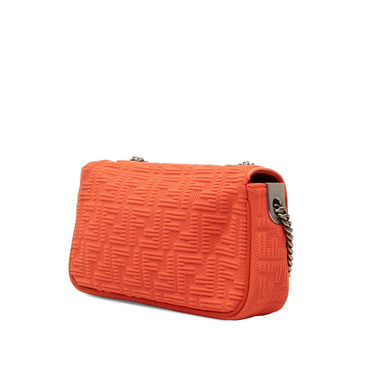 Fendi Zucca Embossed Technical Fabric Chain Midi Baguette