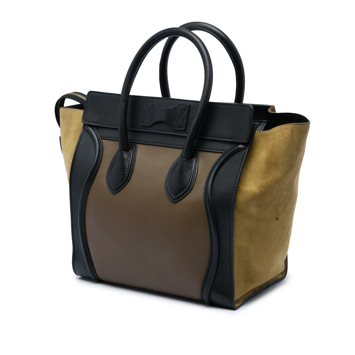 Celine Mini Tricolor Calfskin and Suede Luggage Tote