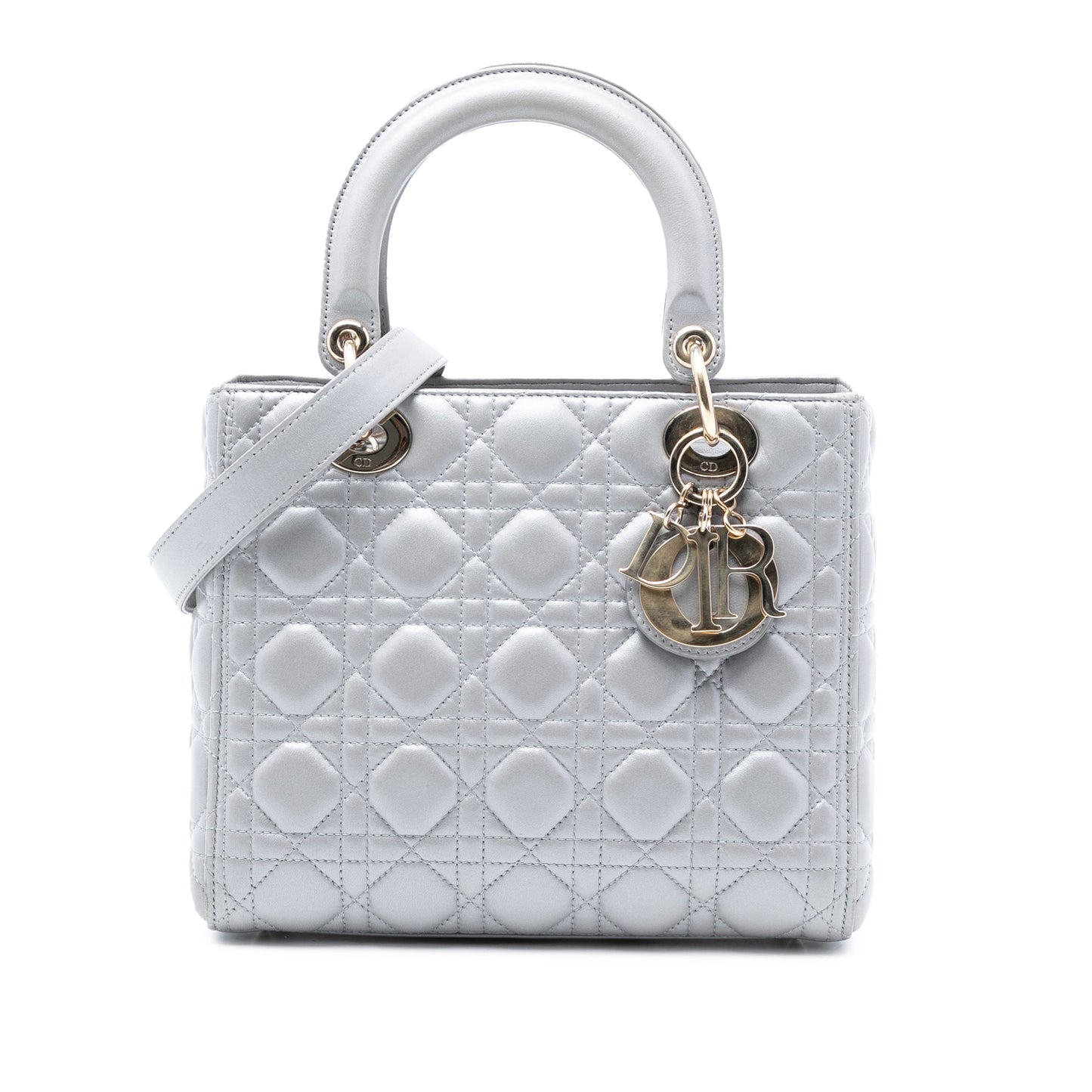 Dior Medium Pearlescent Lambskin Cannage Lady Dior