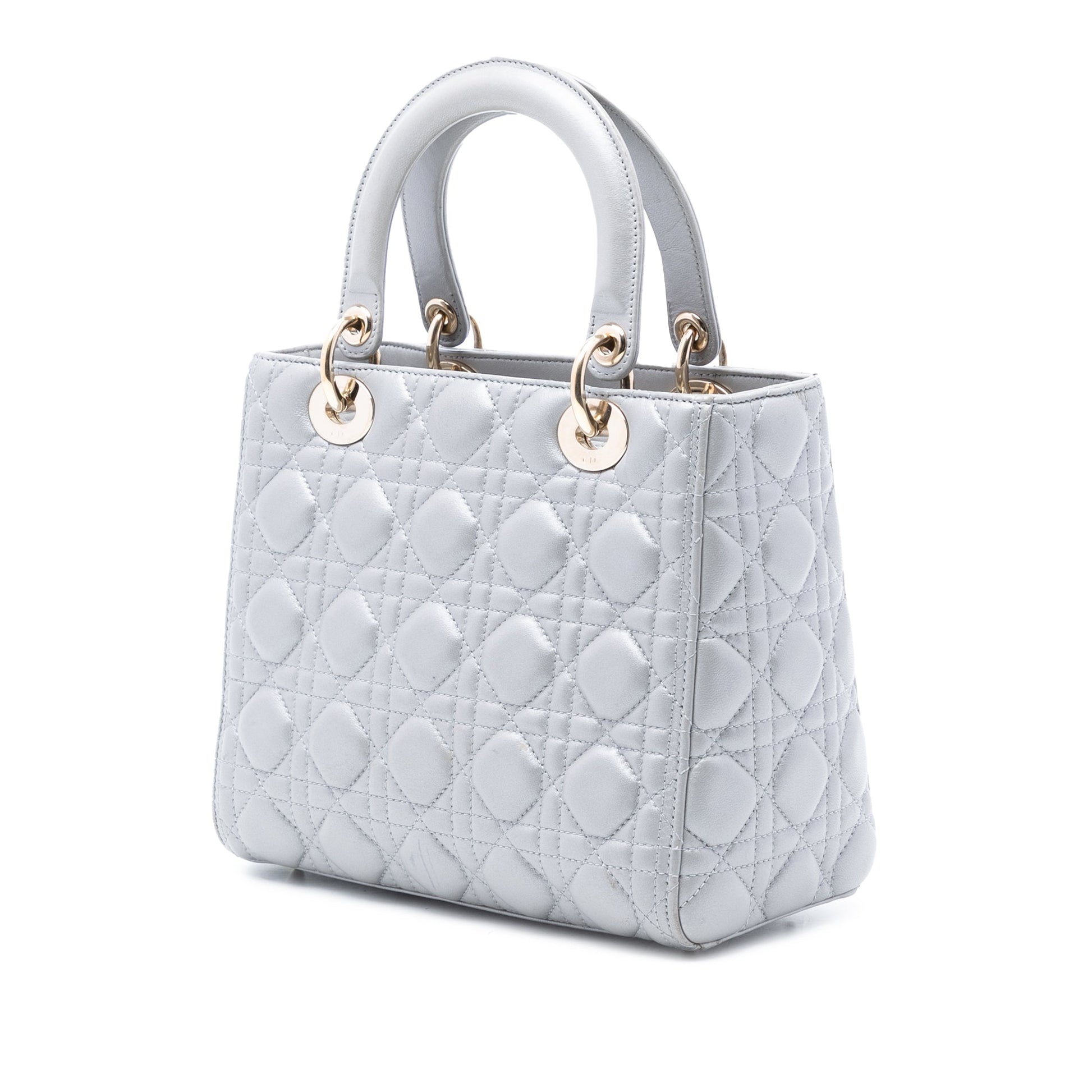 Dior Medium Pearlescent Lambskin Cannage Lady Dior