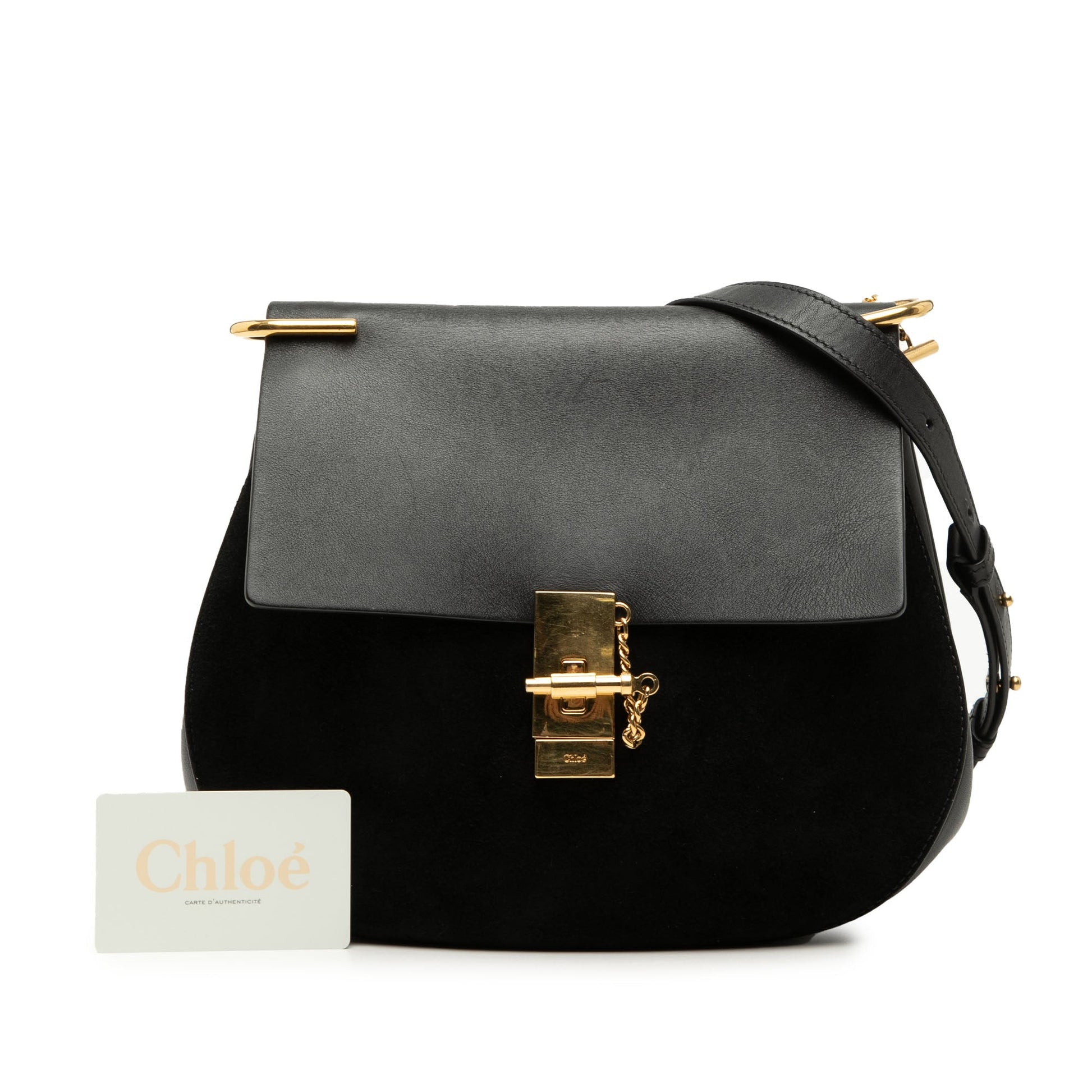 Chloé Medium Suede and Calfskin Drew Crossbody