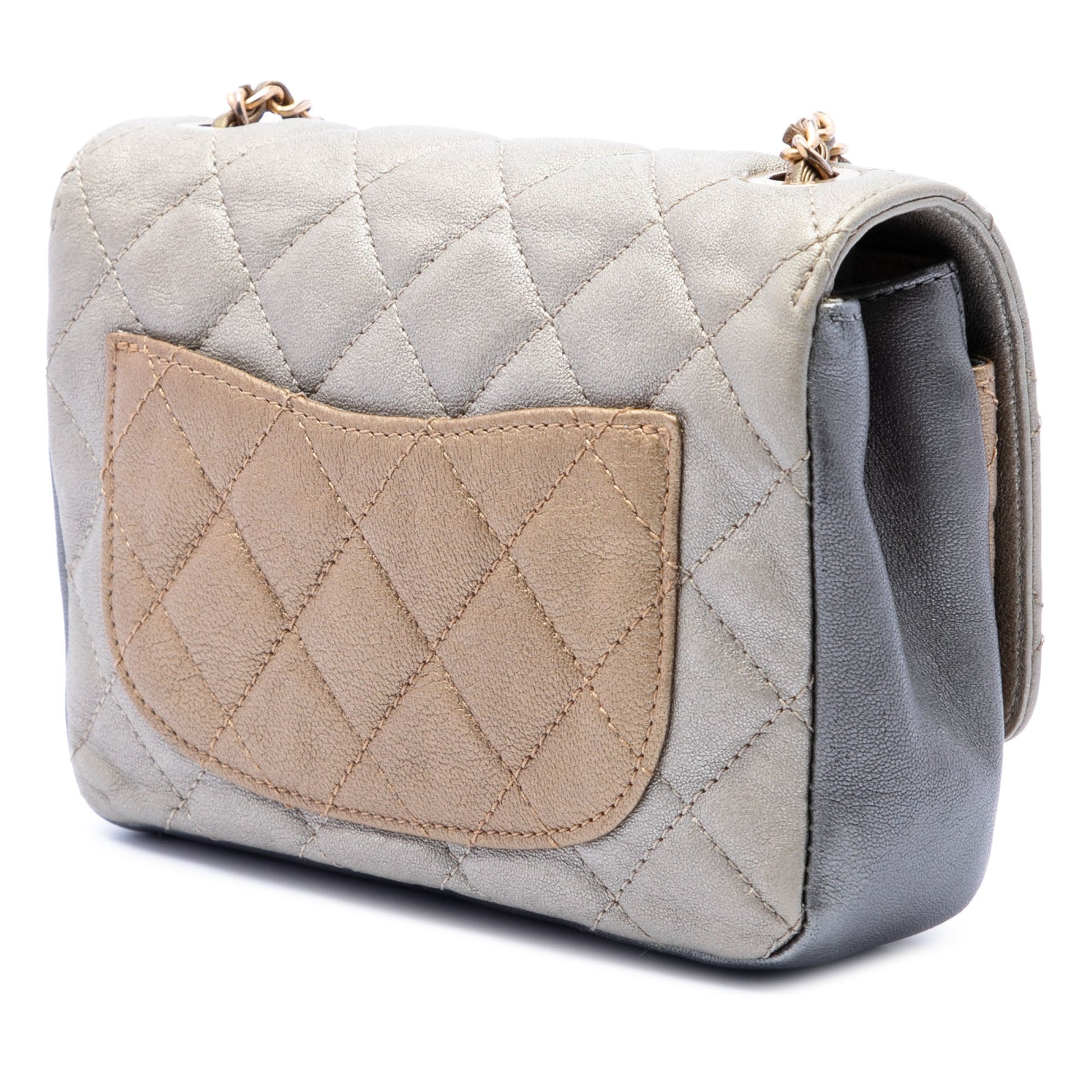 Chanel Small Tricolor Quilted Lambskin Camellia Flower Flap