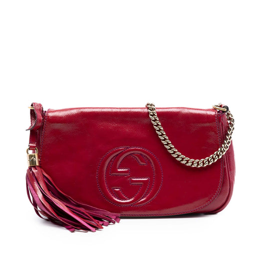 Medium Patent Soho Chain Flap Crossbody