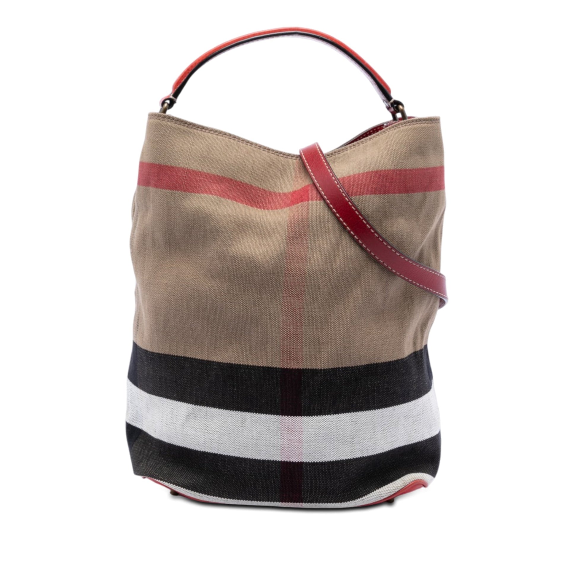 Burberry Medium Mega Check Canvas Ashby Bucket Bag