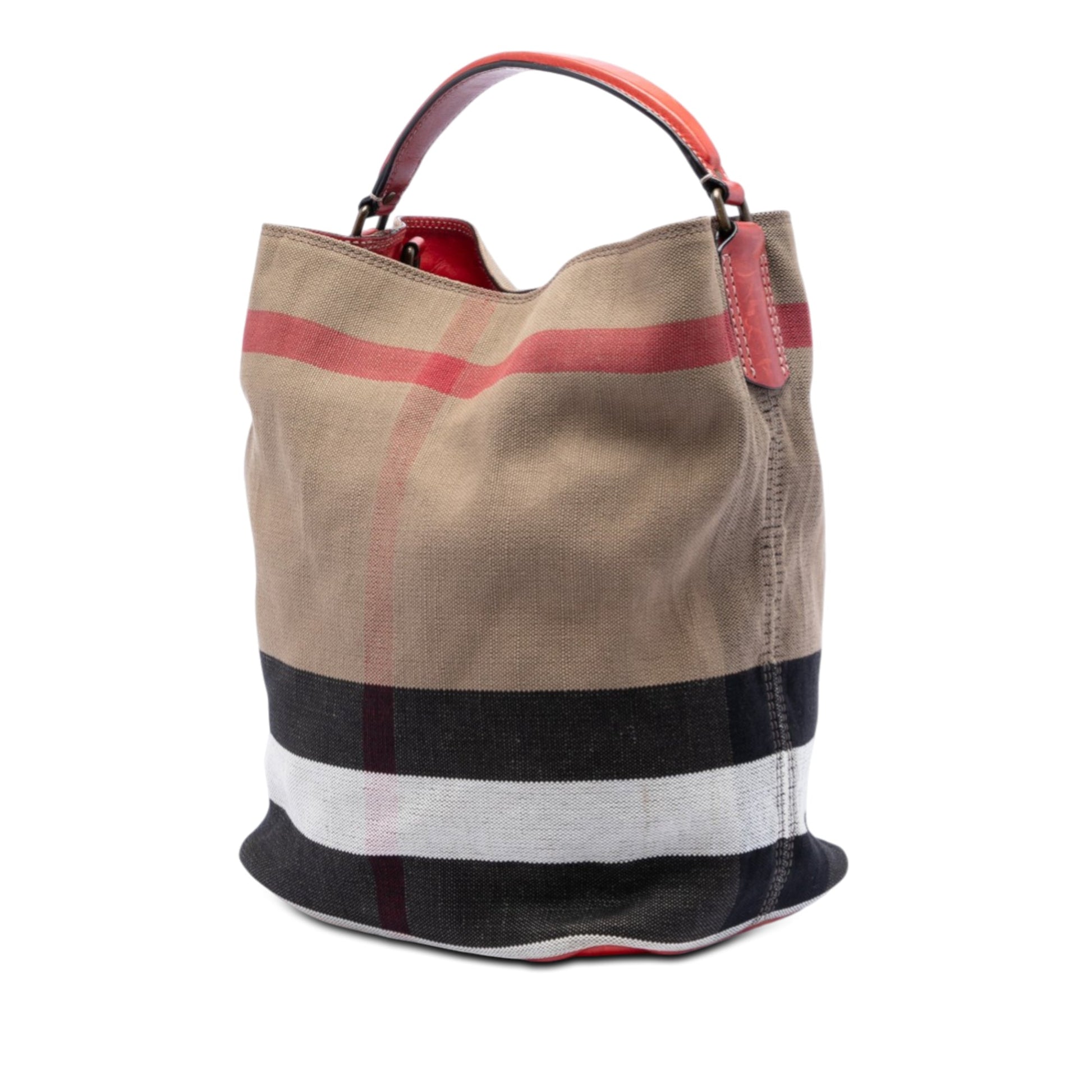 Burberry Medium Mega Check Canvas Ashby Bucket Bag