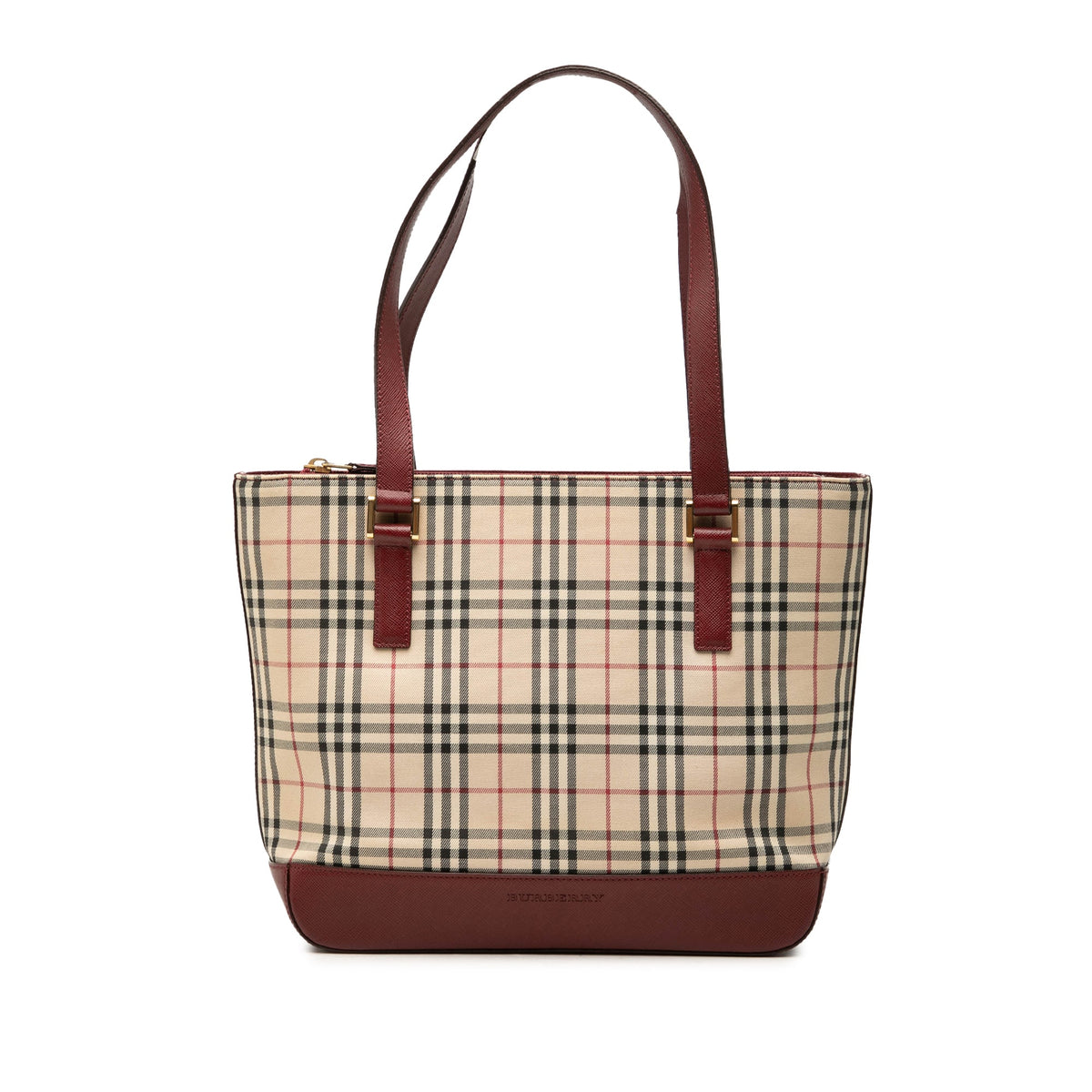 Burberry House Check Canvas Shoulder Bag — Beige