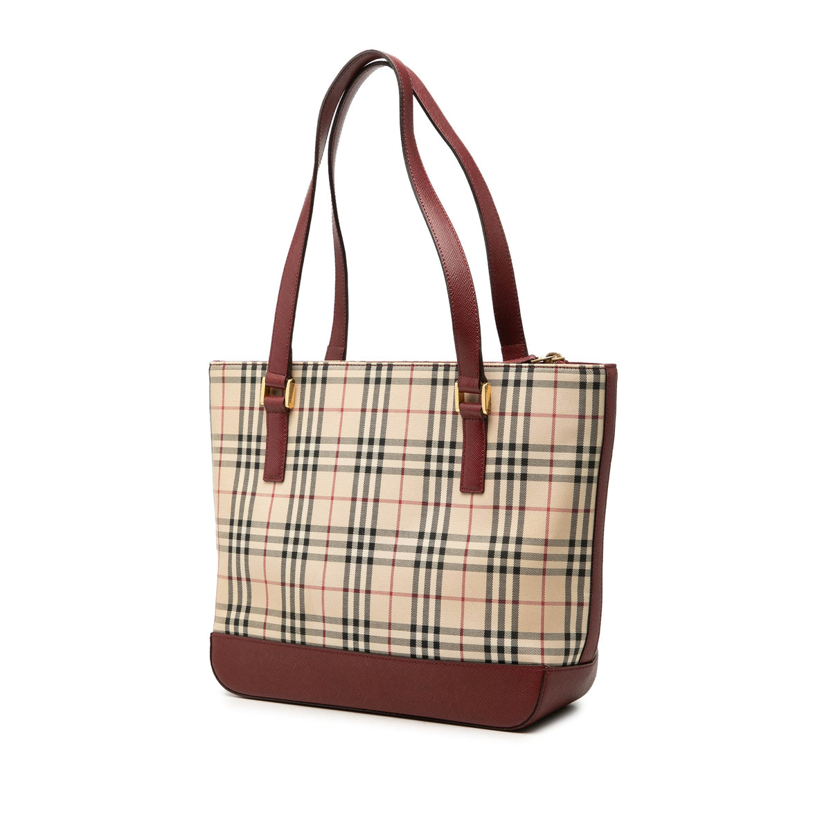 Burberry House Check Canvas Shoulder Bag — Beige