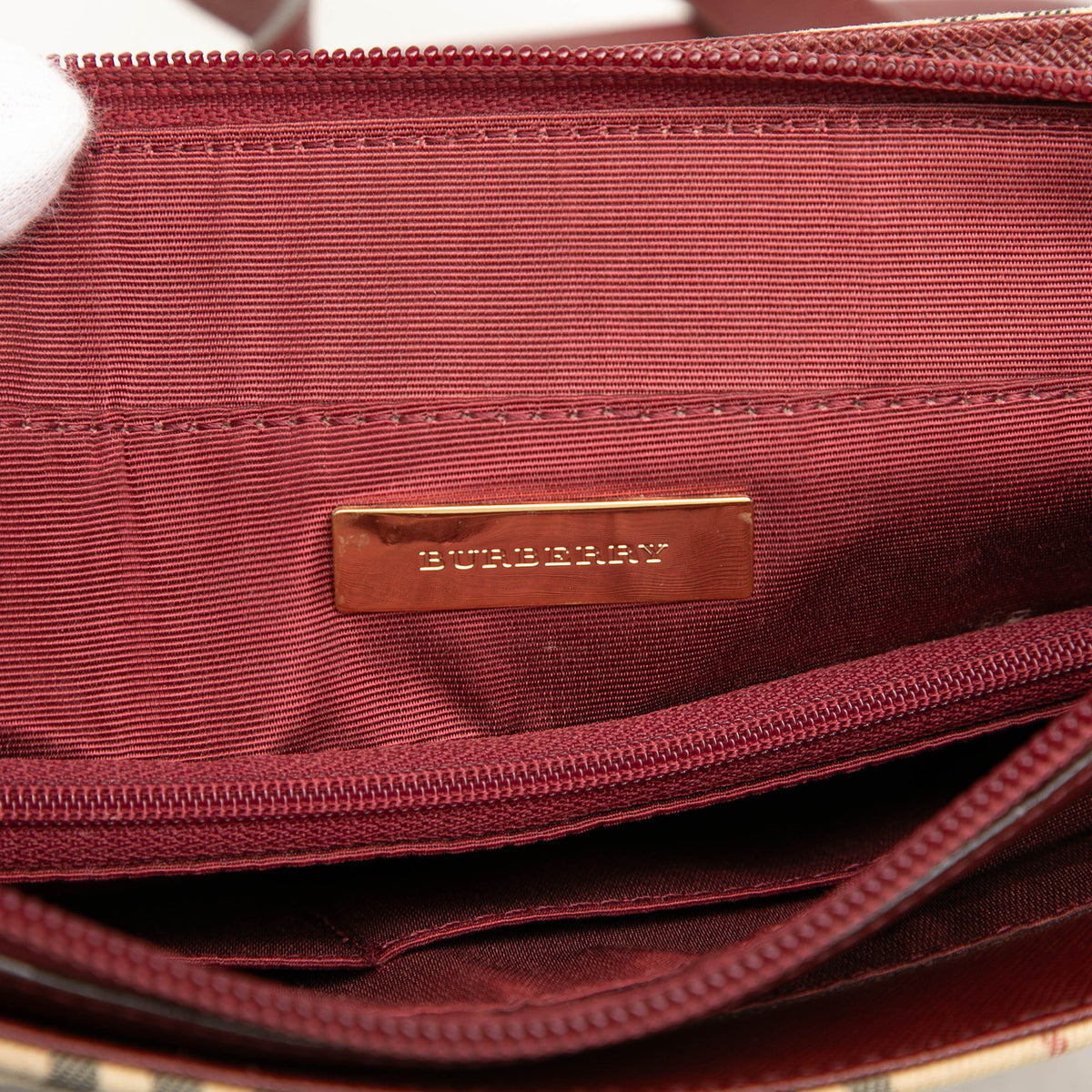 Burberry House Check Canvas Shoulder Bag — Beige