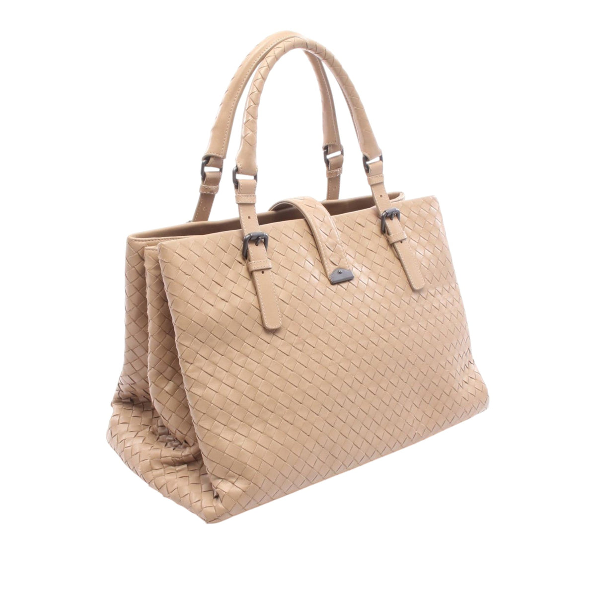 Bottega Veneta Medium Nappa Intrecciato Roma Tote — Beige