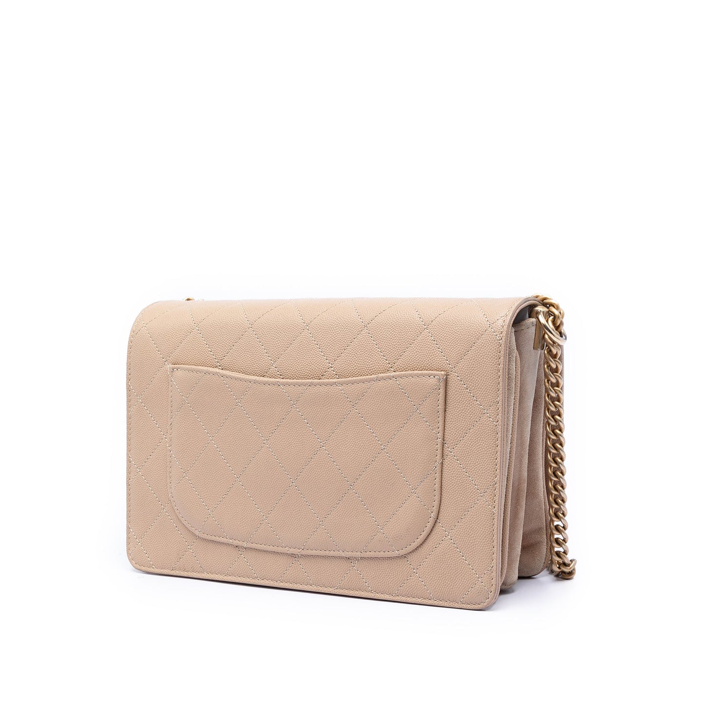 Chanel CC Stitched Caviar and Suede Lady Coco Flap
