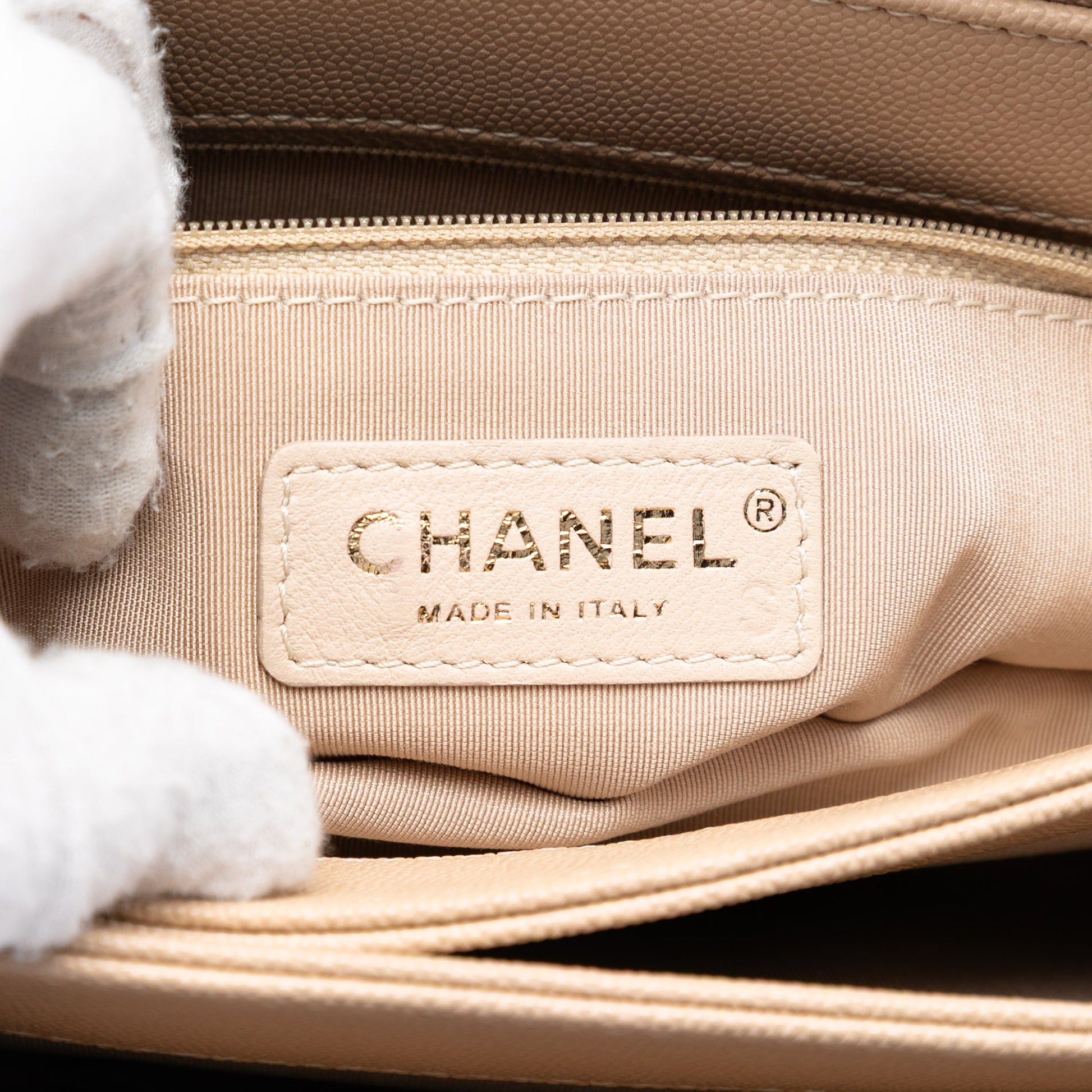 Chanel CC Stitched Caviar and Suede Lady Coco Flap