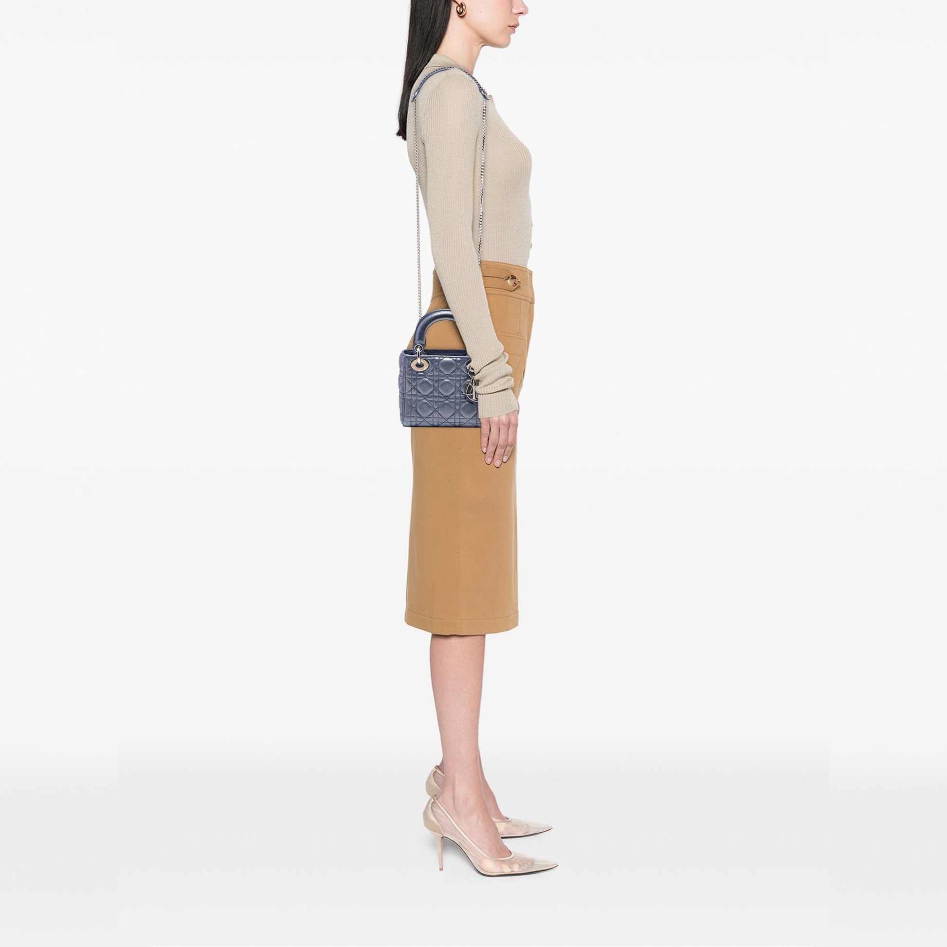 Dior Mini Iridescent Lambskin Cannage Lady Dior