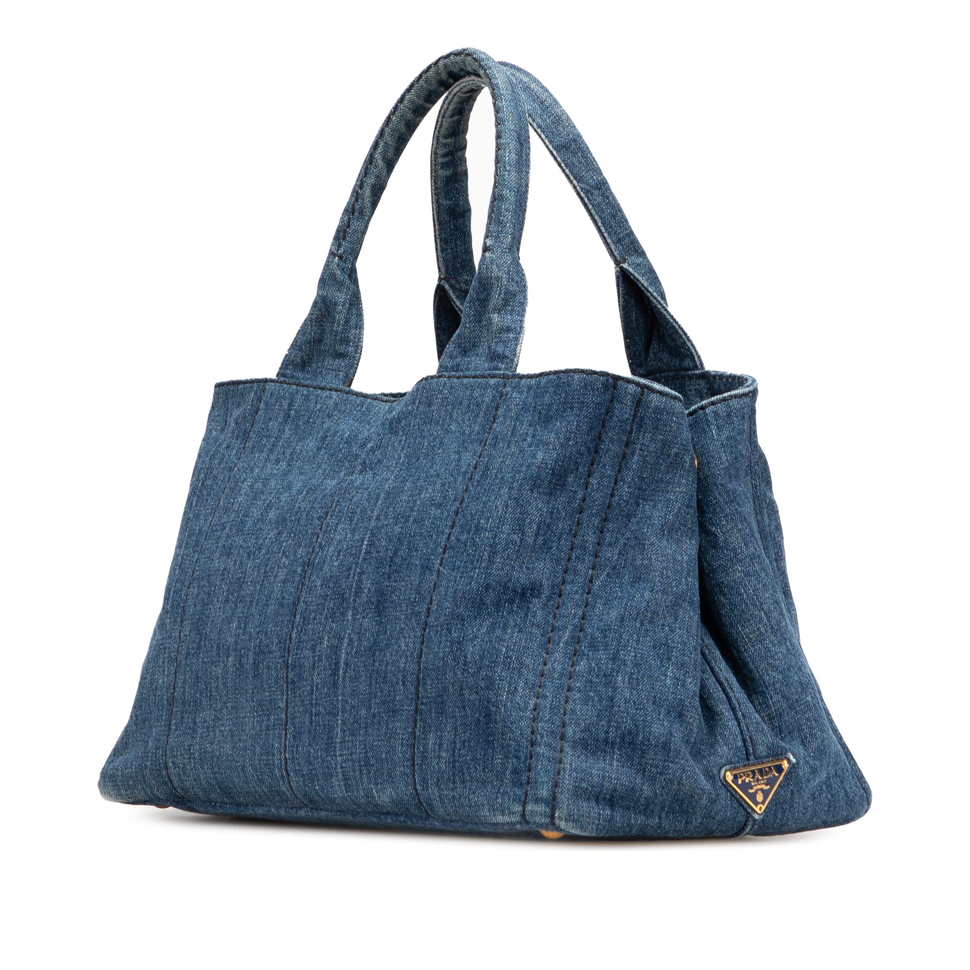 Prada Denim Canapa Logo Satchel