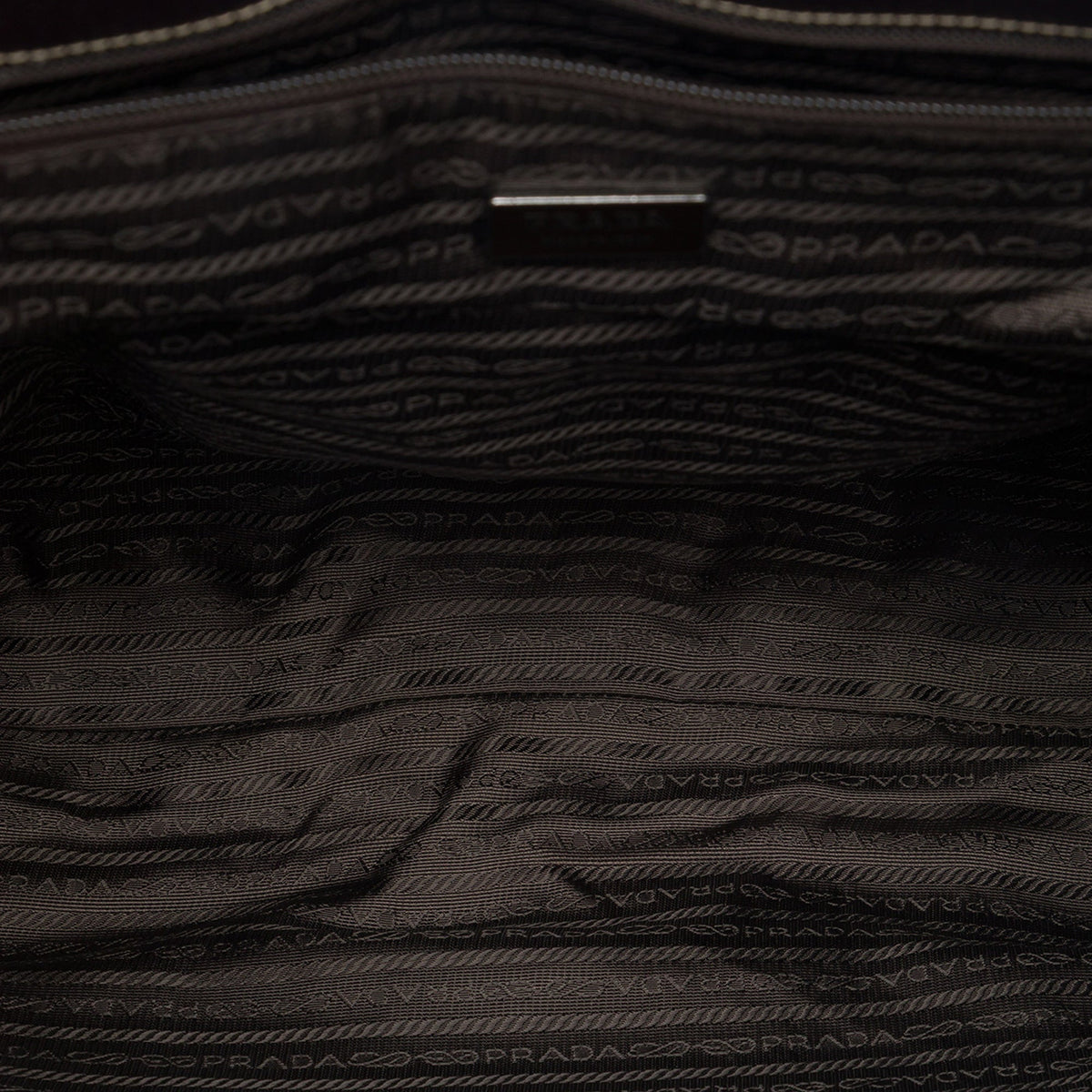Prada Cinghiale Trimmed Canvas Canapa Tote — Brown