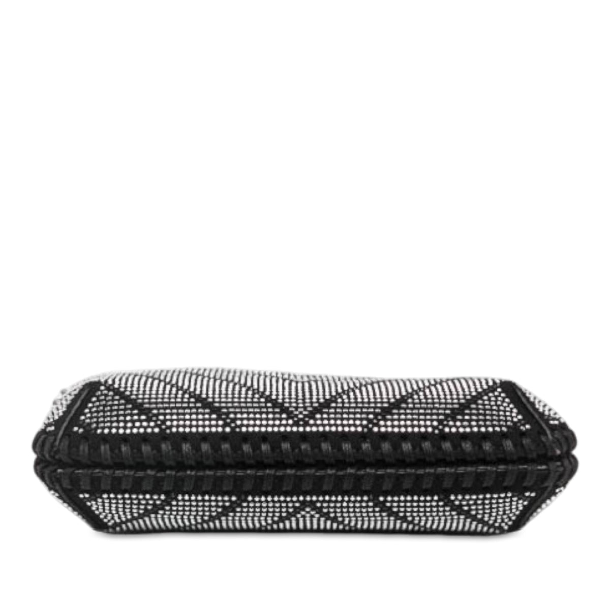 Stella McCartney Nano Shaggy Deer Chevron Hotfix Falabella Satchel — Black