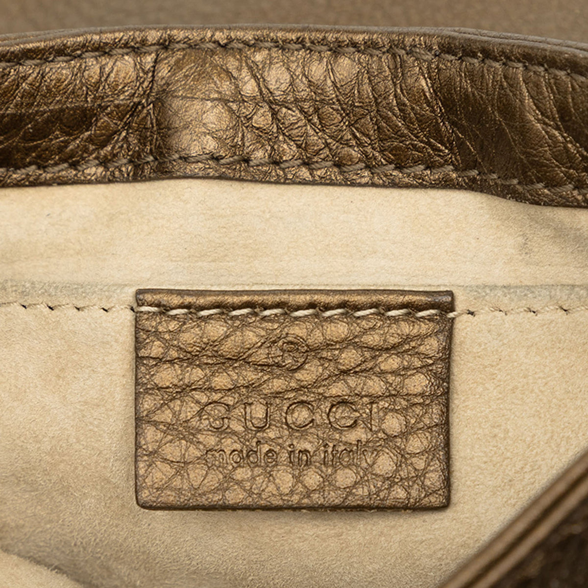 Gucci Small Metallic Pebbled Calfskin 1973 Chain Crossbody