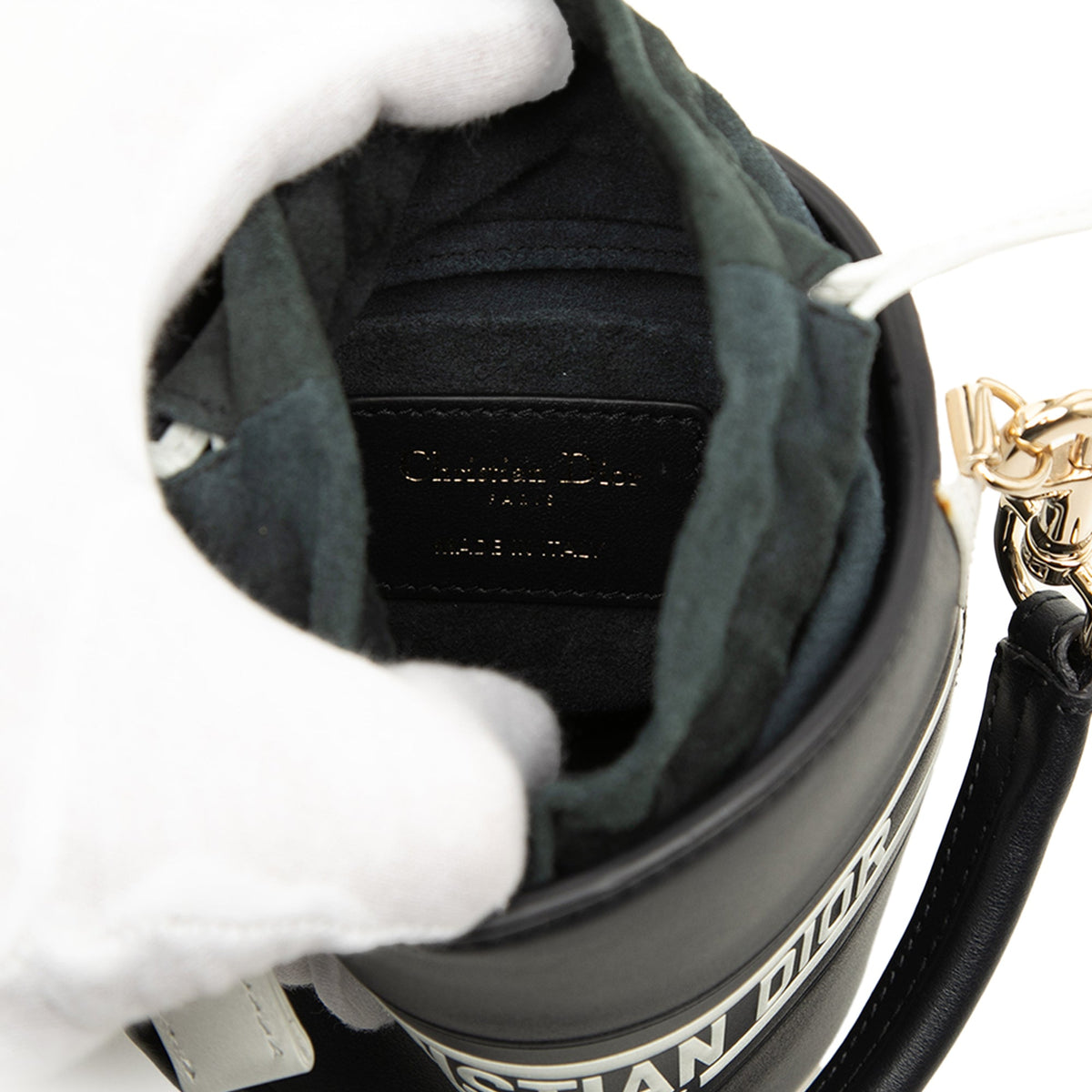 Dior Micro Calfskin Vibe Drawstring Bucket Bag