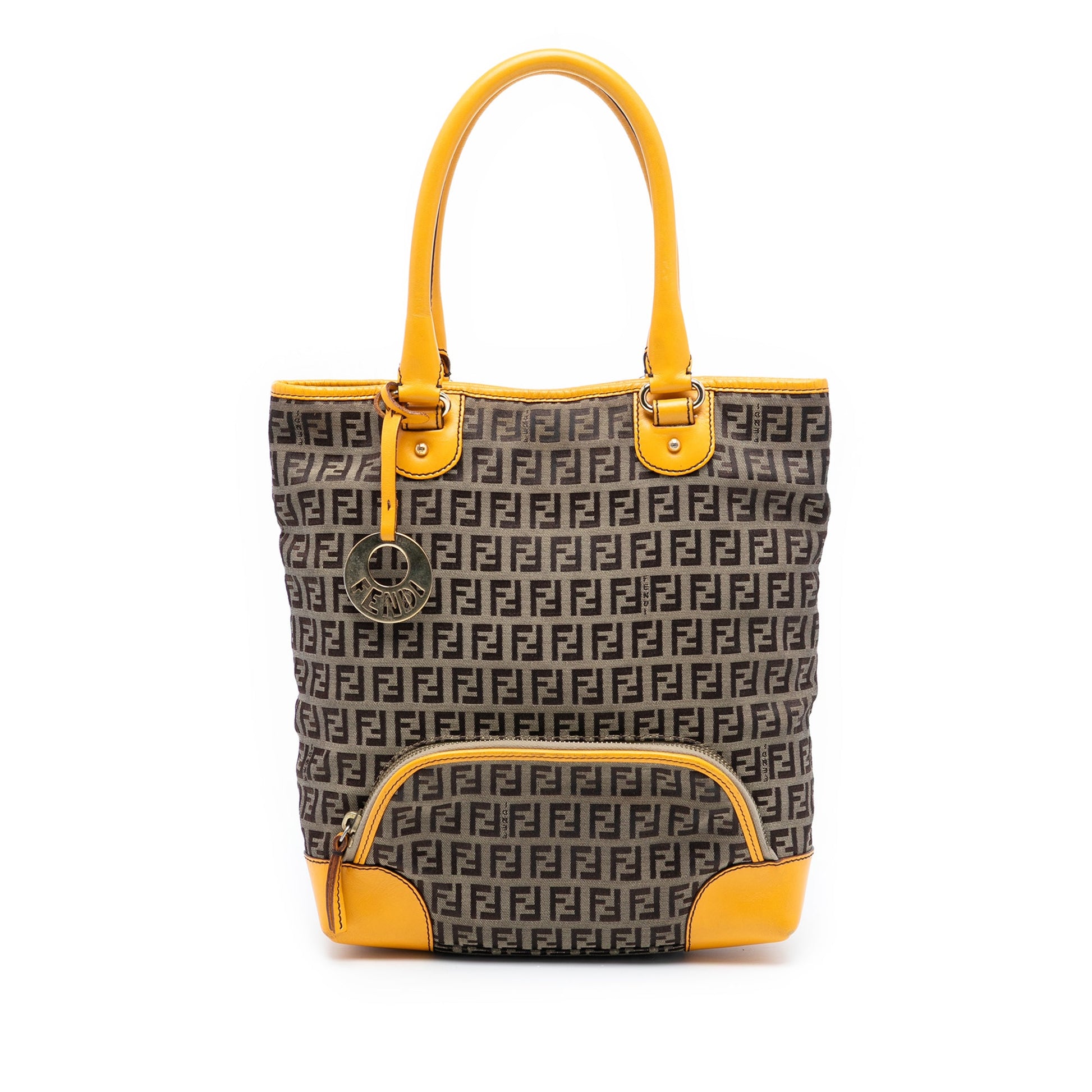Fendi Zucchino Canvas Chef Front Pocket Shopping Tote