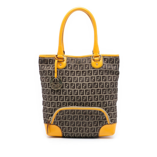 Fendi Zucchino Canvas Chef Front Pocket Shopping Tote