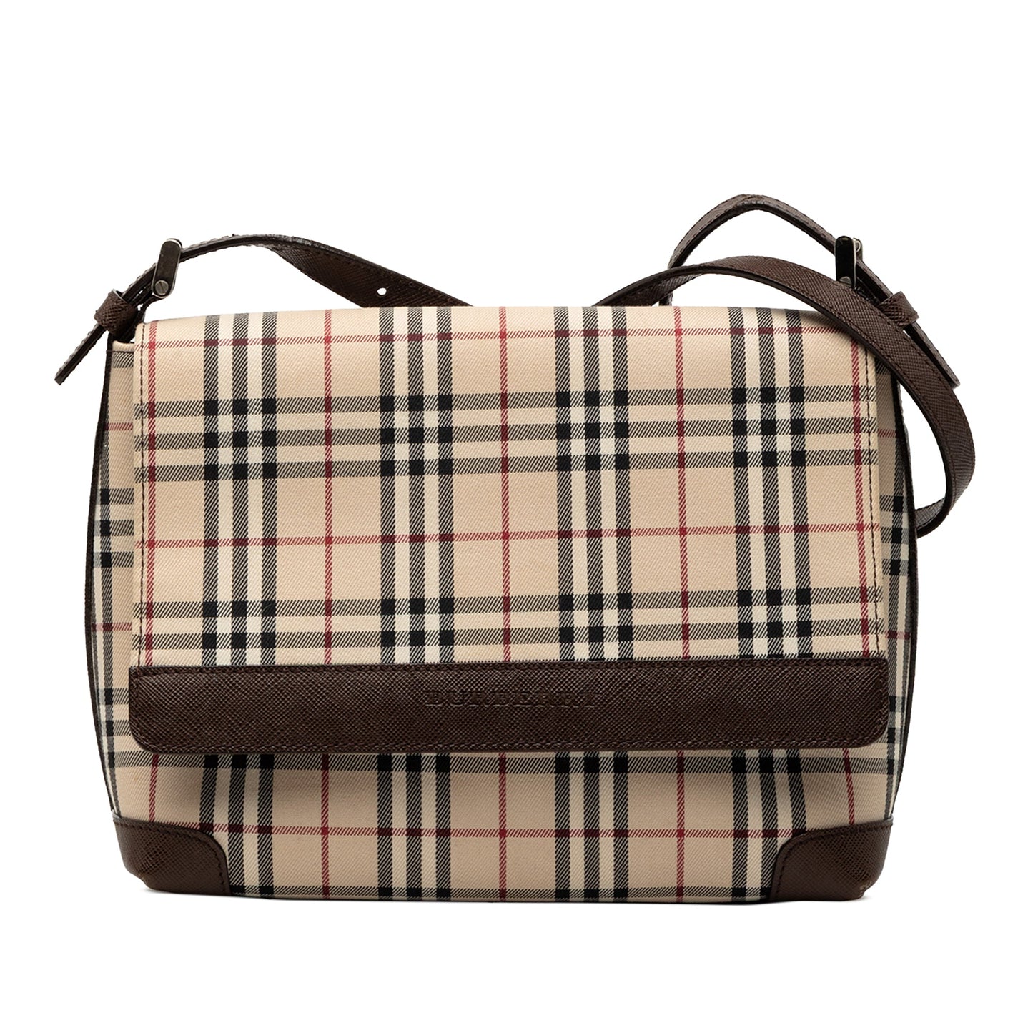 Burberry House Check Canvas Flap Crossbody