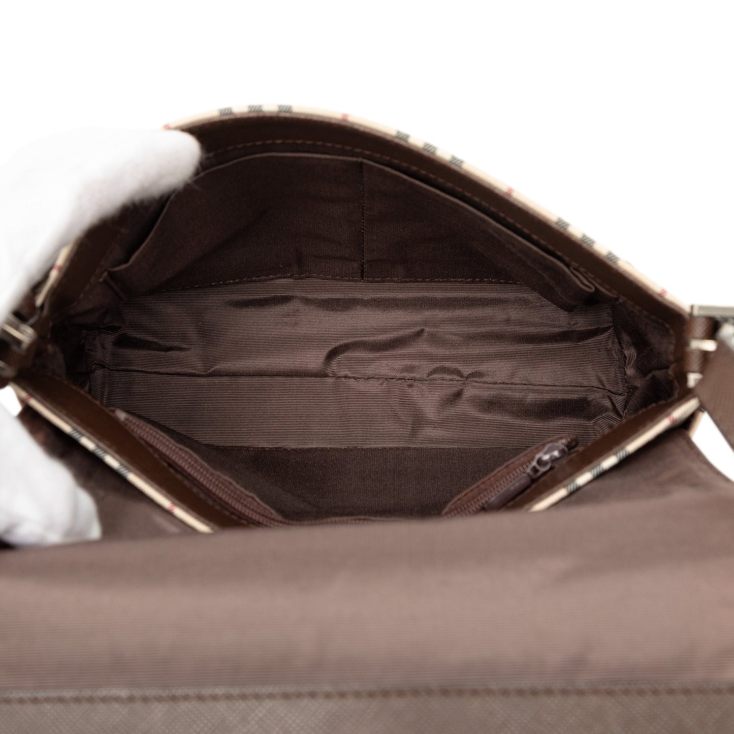 Burberry House Check Canvas Flap Crossbody