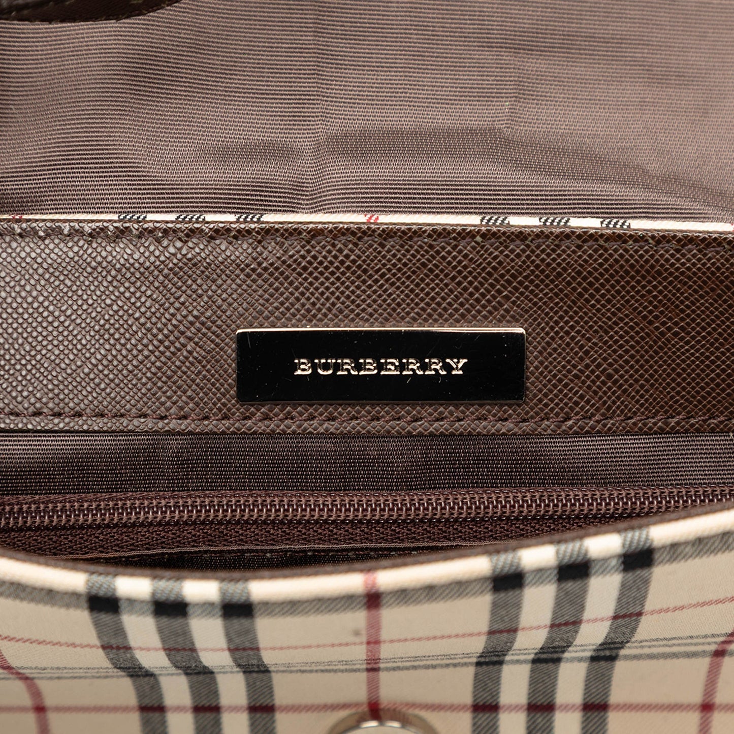 Burberry House Check Canvas Flap Crossbody