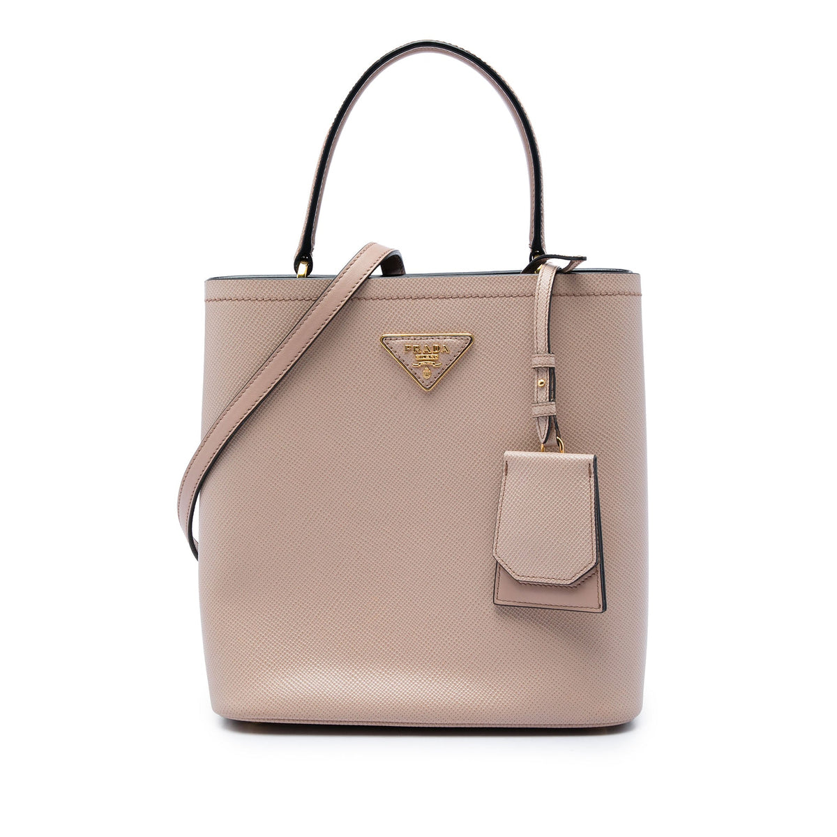 Prada Medium Saffiano Cuir Panier Satchel — Brown