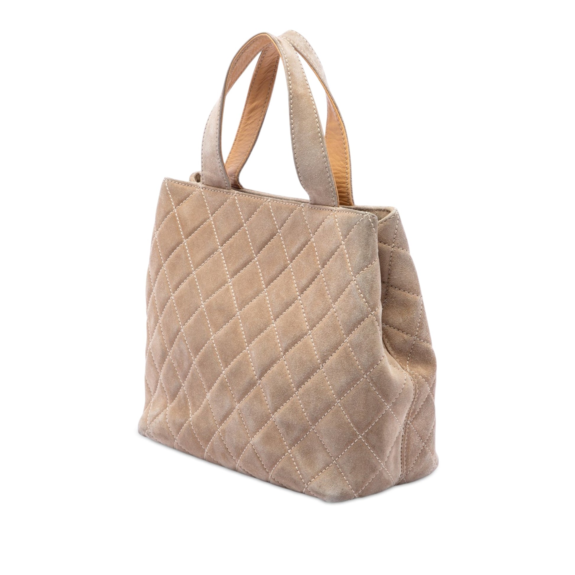 Chanel CC Quilted Suede Turnlock Satchel