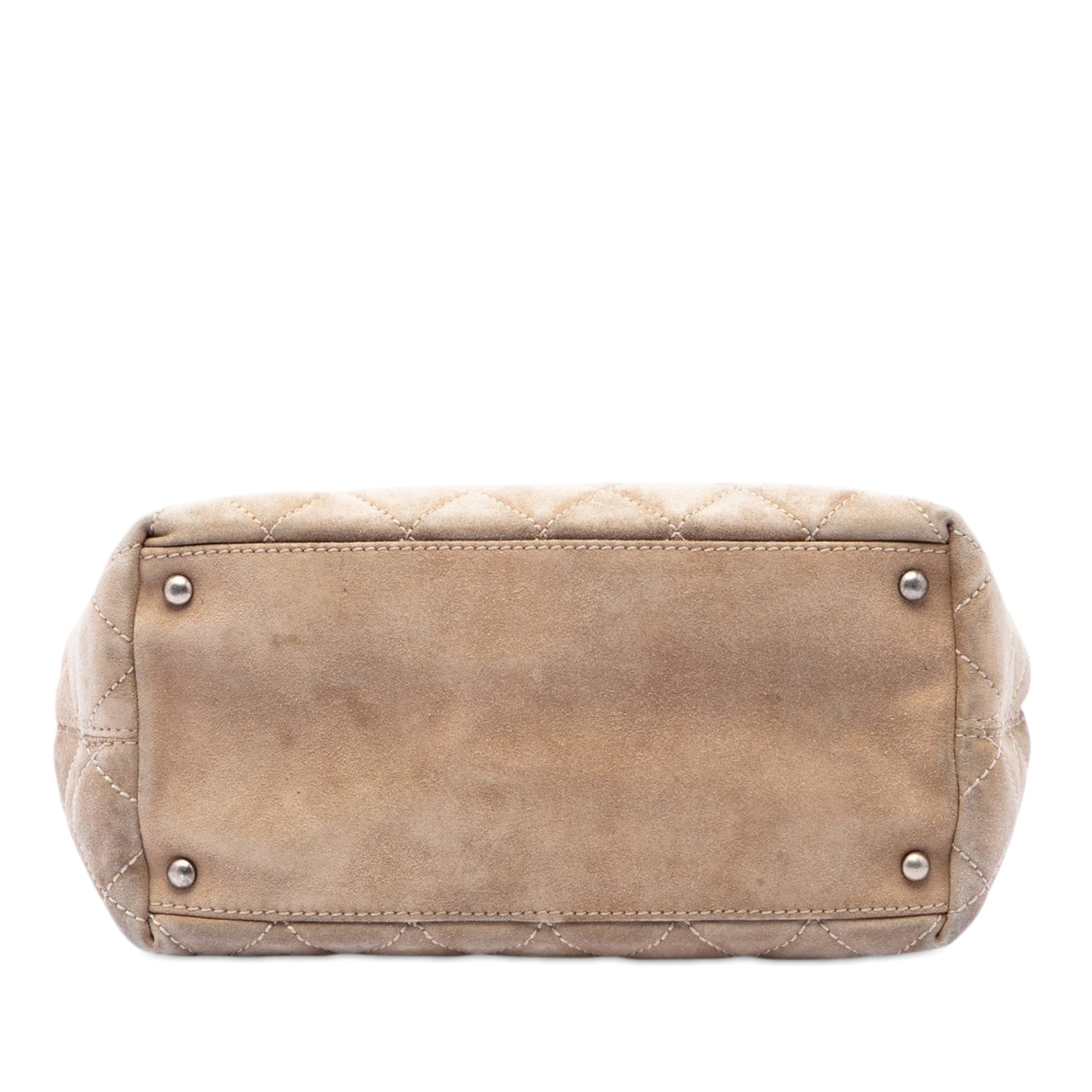 Chanel CC Quilted Suede Turnlock Satchel
