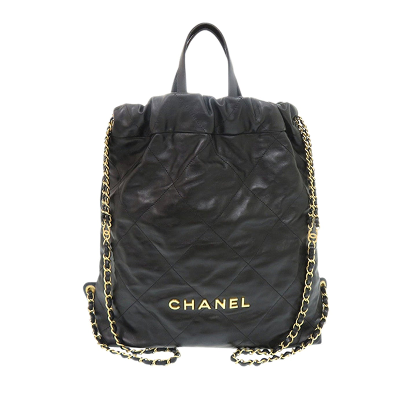 Chanel Large Quilted Shiny Calfskin 22 Backpack