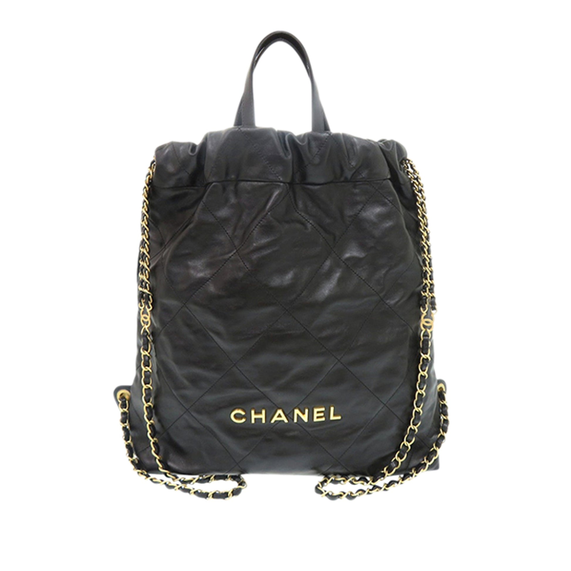Chanel Large Quilted Shiny Calfskin 22 Backpack
