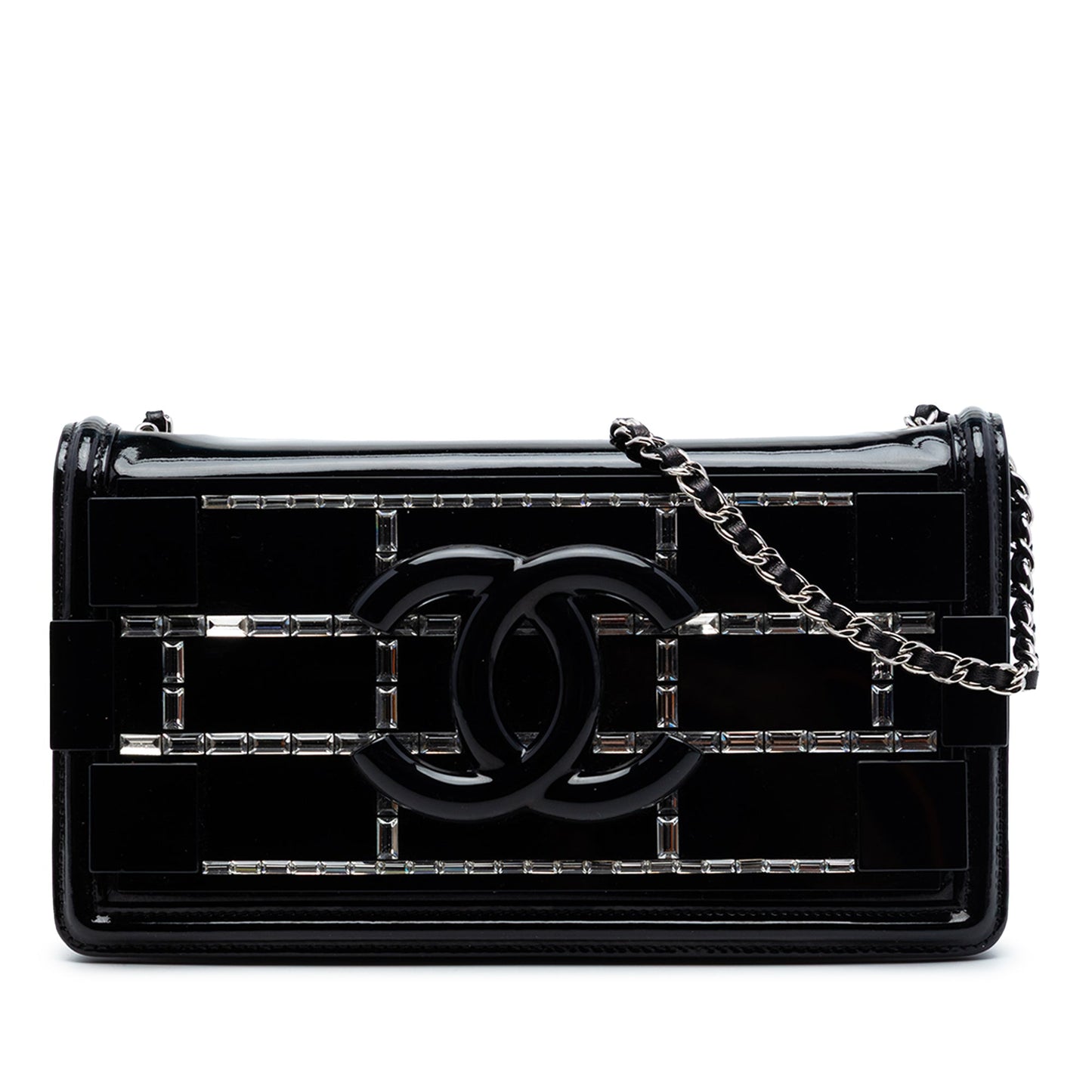 Chanel Patent and Acrylic Crystal Embellished Boy Brick Horizontal Flap