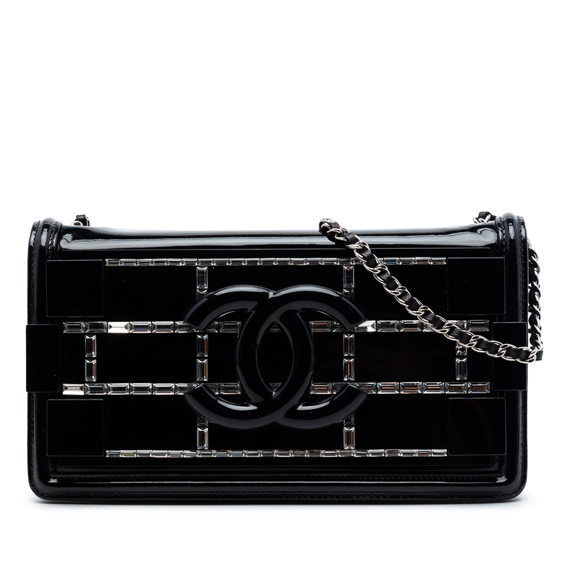 Chanel Patent and Acrylic Crystal Embellished Boy Brick Horizontal Flap