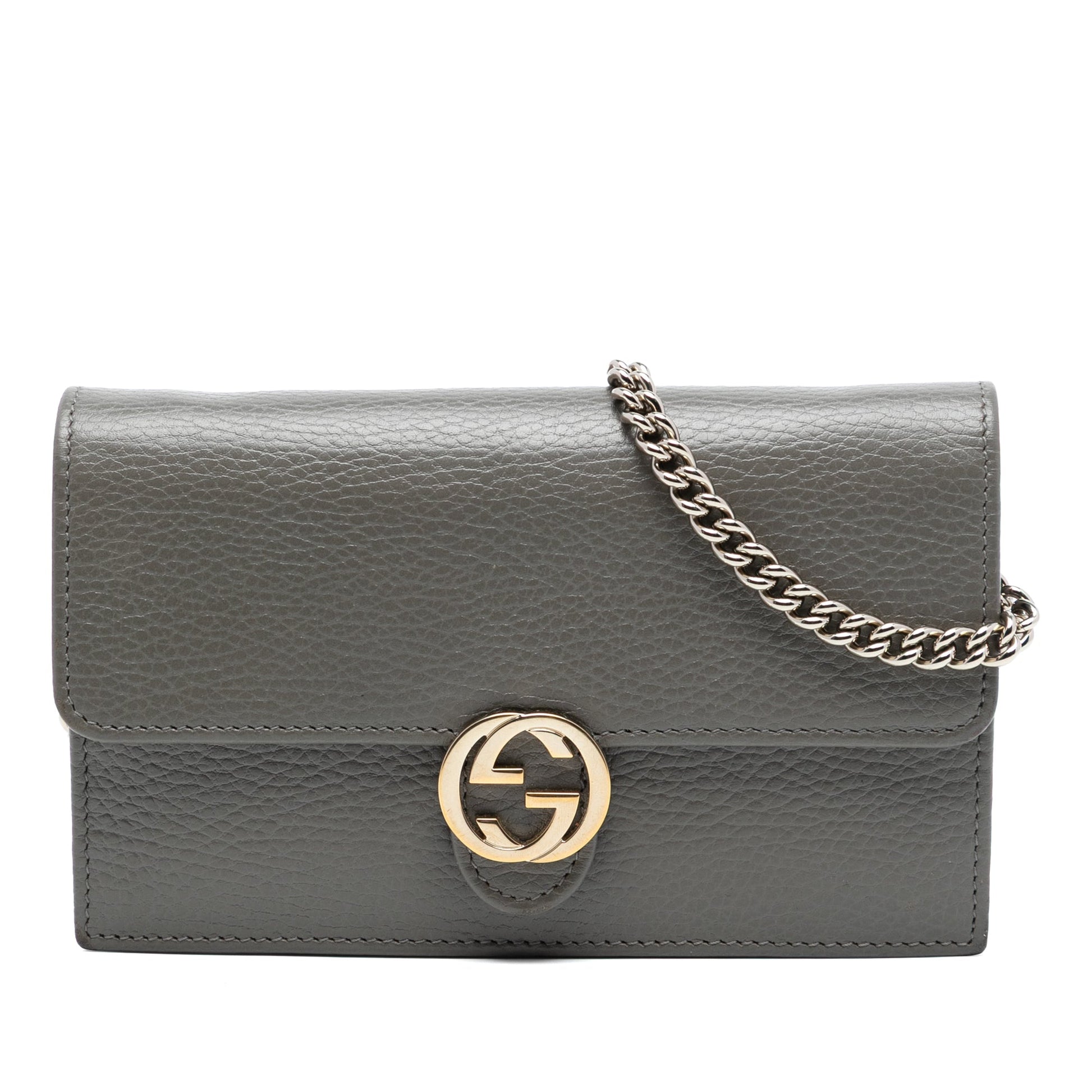 Gucci Interlocking G Dollar Calfskin Wallet on Chain